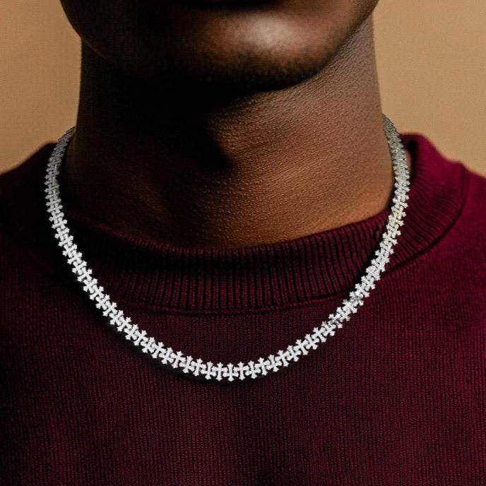 Iced Cross Linked Necklace - RG157