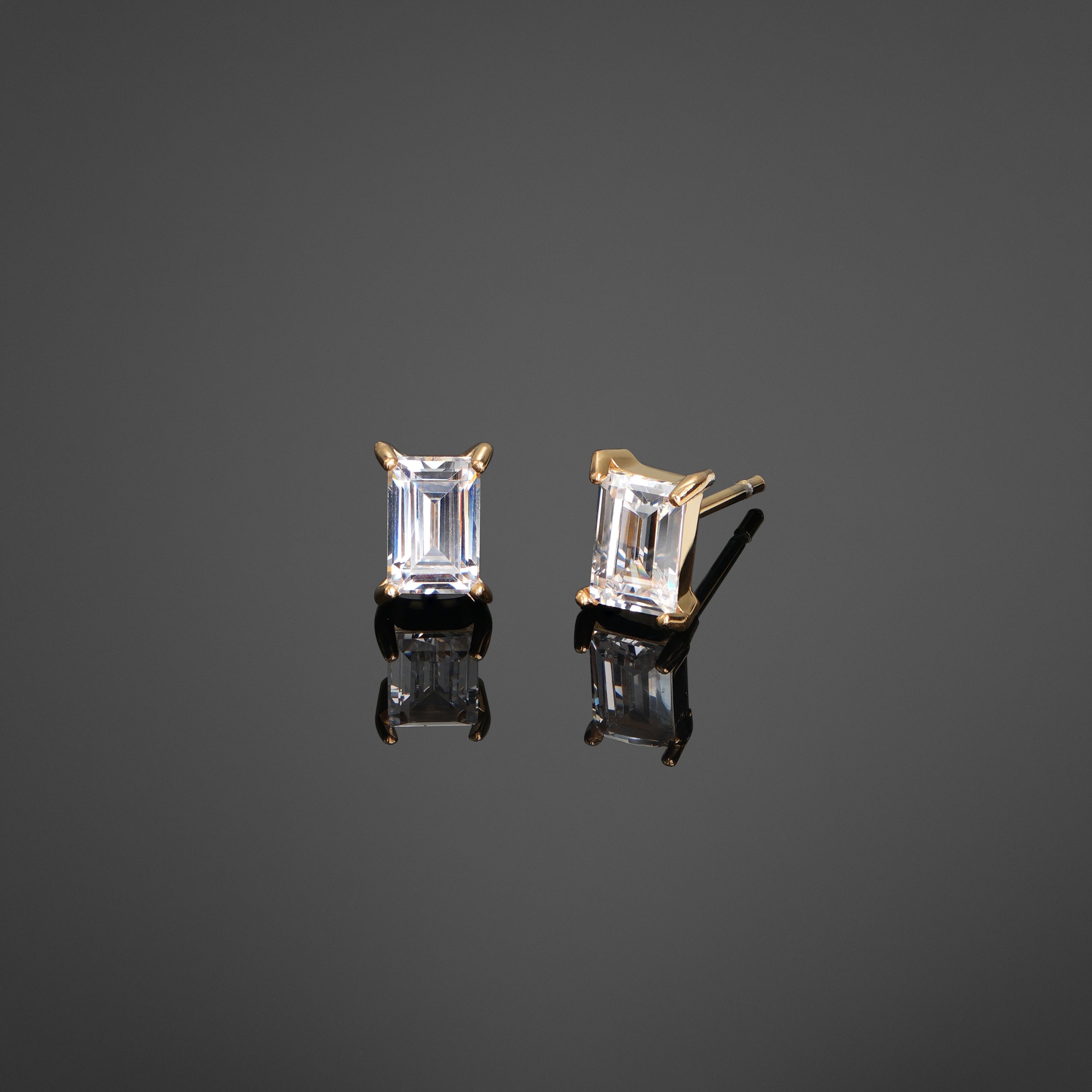 The Emerald Cut Earring - Gold RG416G