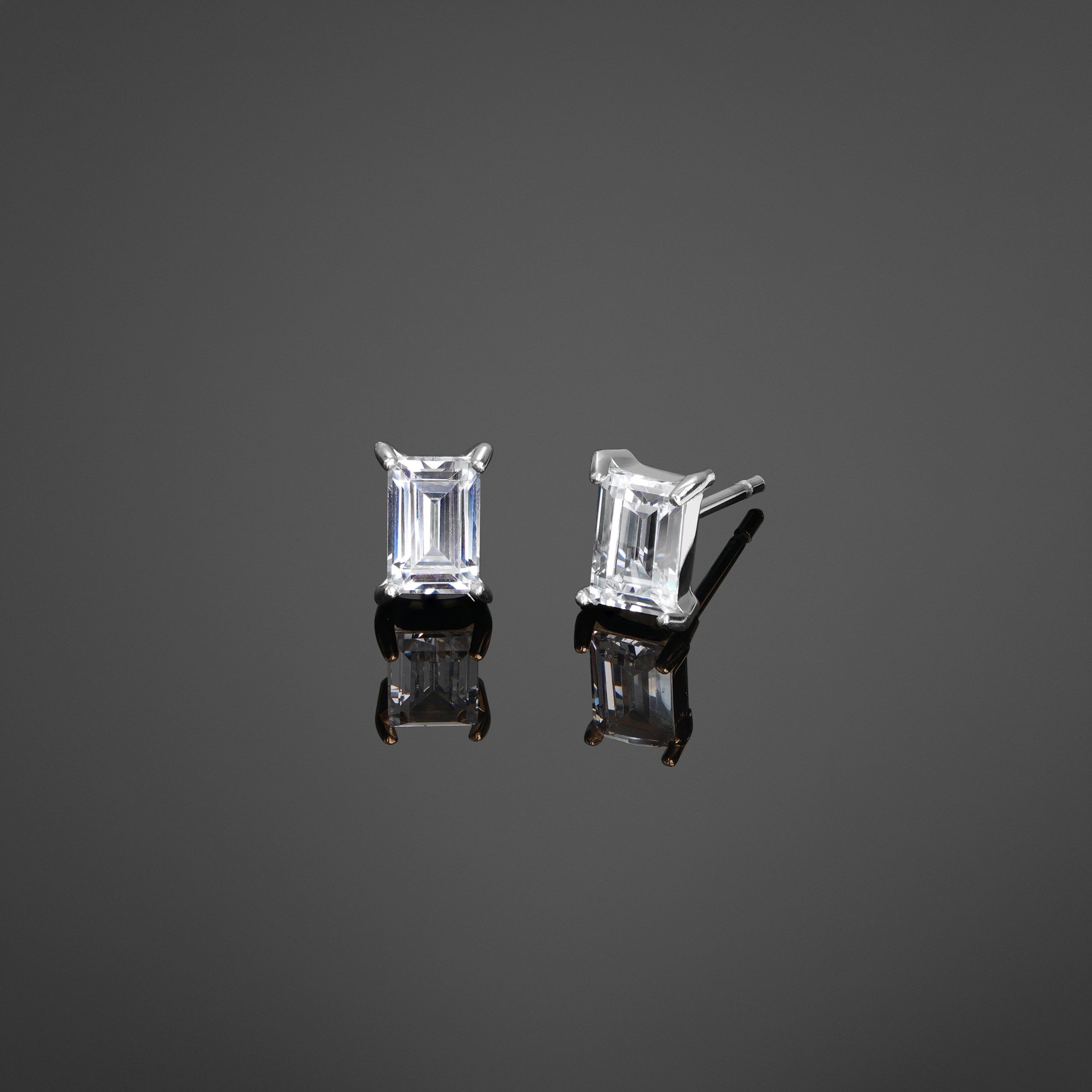 The Emerald Cut Earring - Silver RG416S