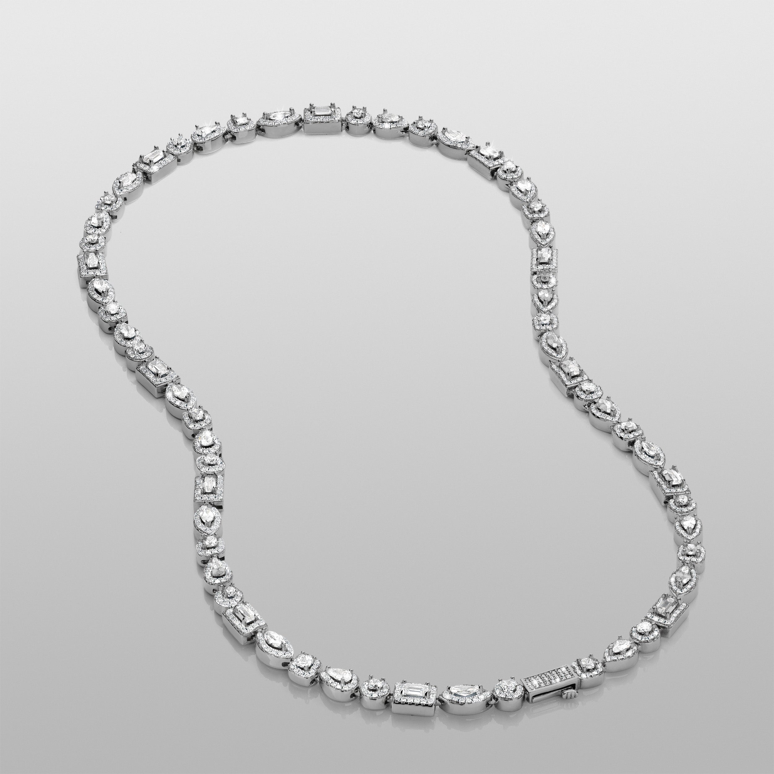 MIXED DIAMOND PAVE NECKLACE - RG108