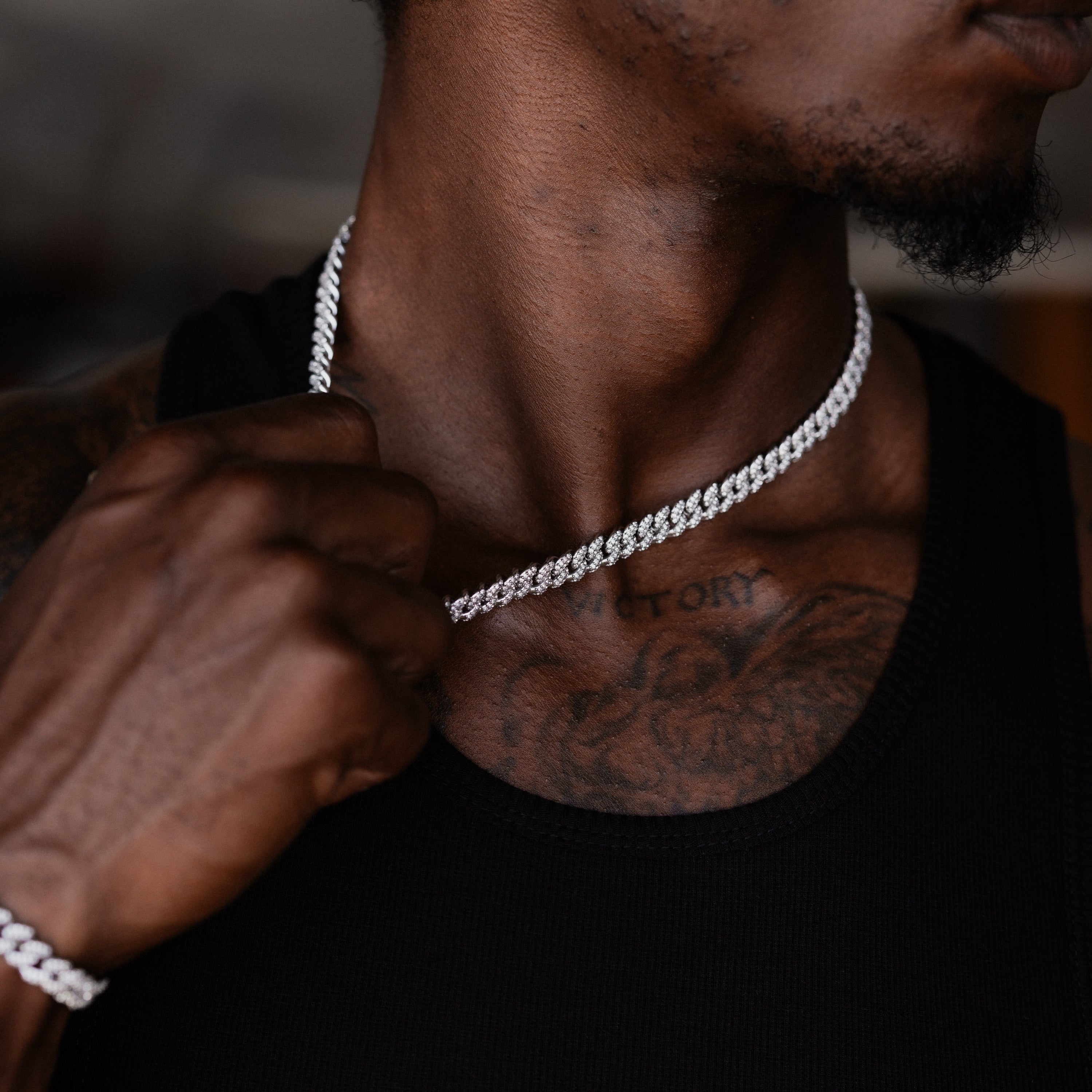8MM ICED CUBAN CHAIN - SILVER