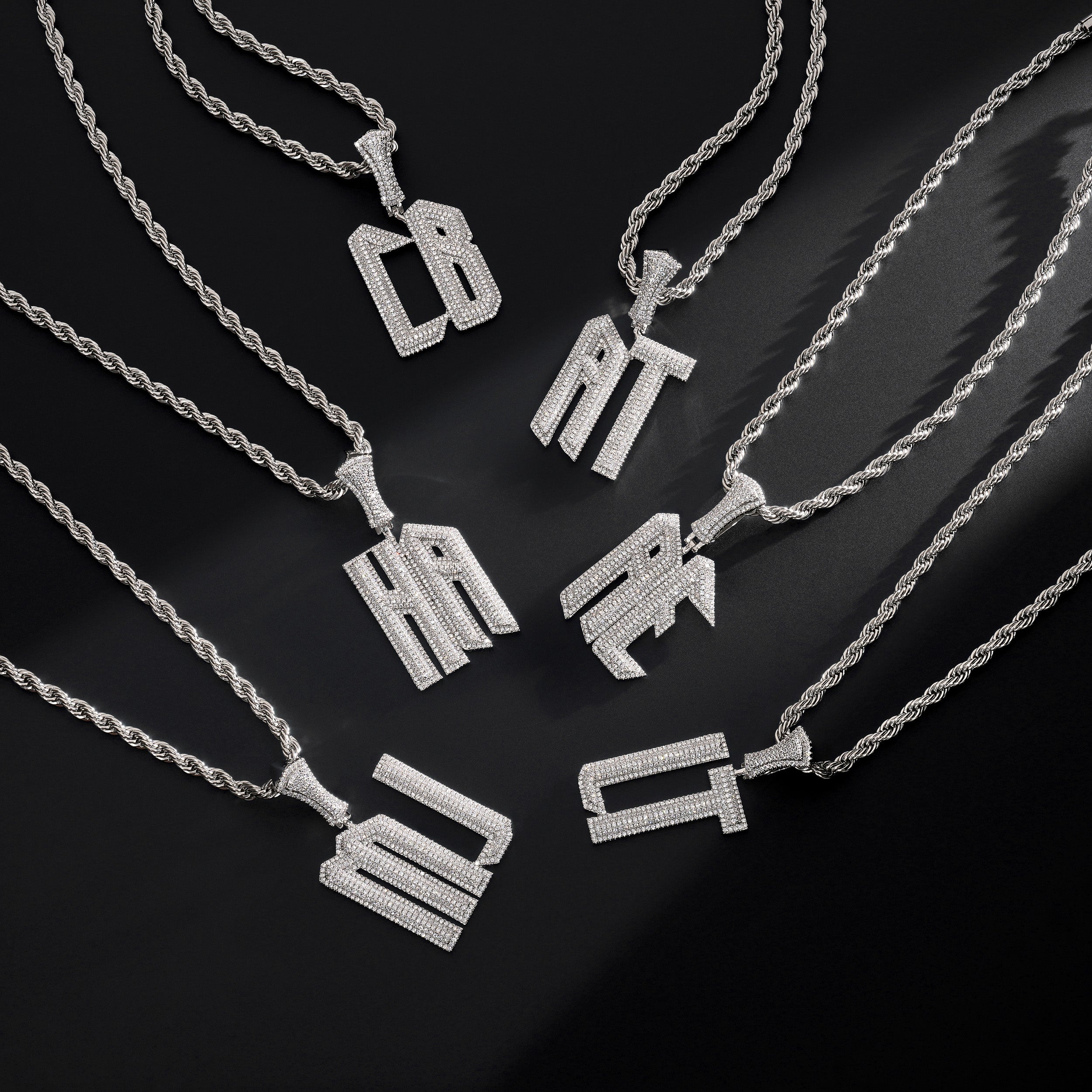 Custom Iced Initials Pendant