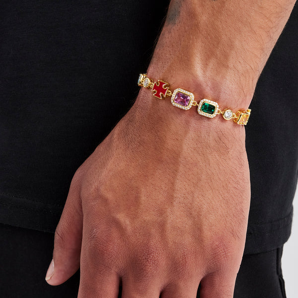 Multicolor Gemstone Motif BRACELET - RG304