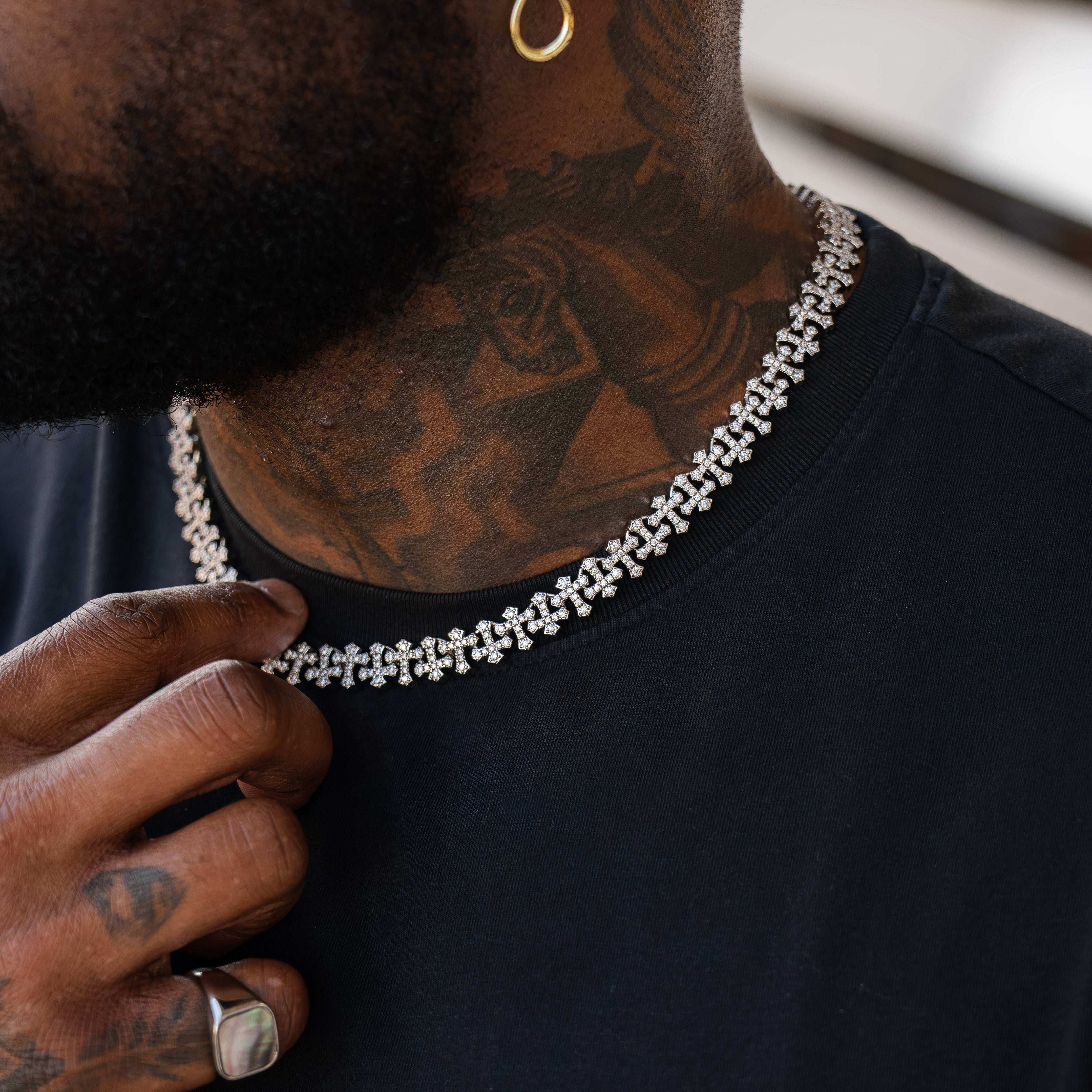 Iced Cross Linked Necklace - RG157