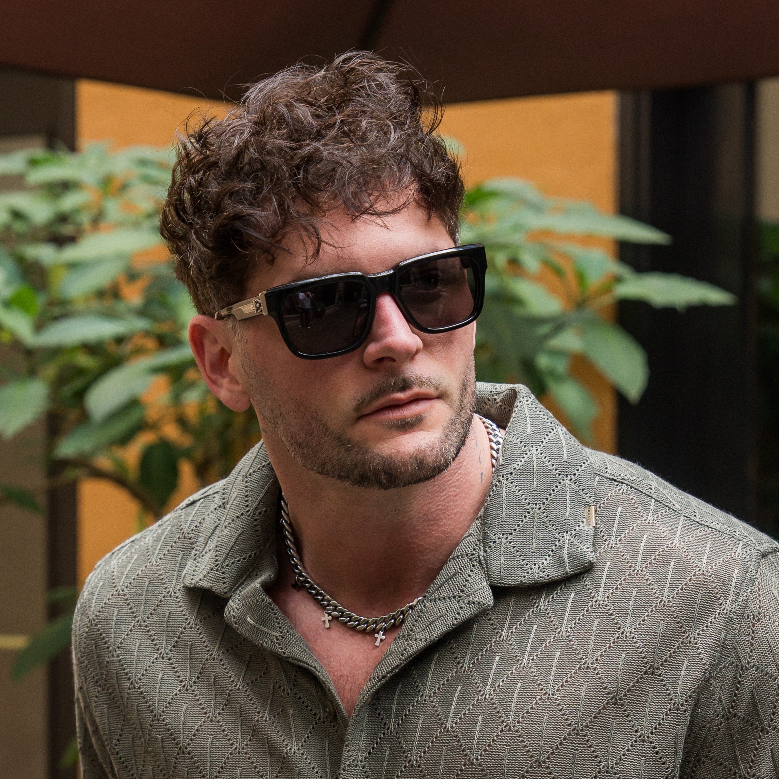 Crossed Cuban Necklace - Silver RG1030