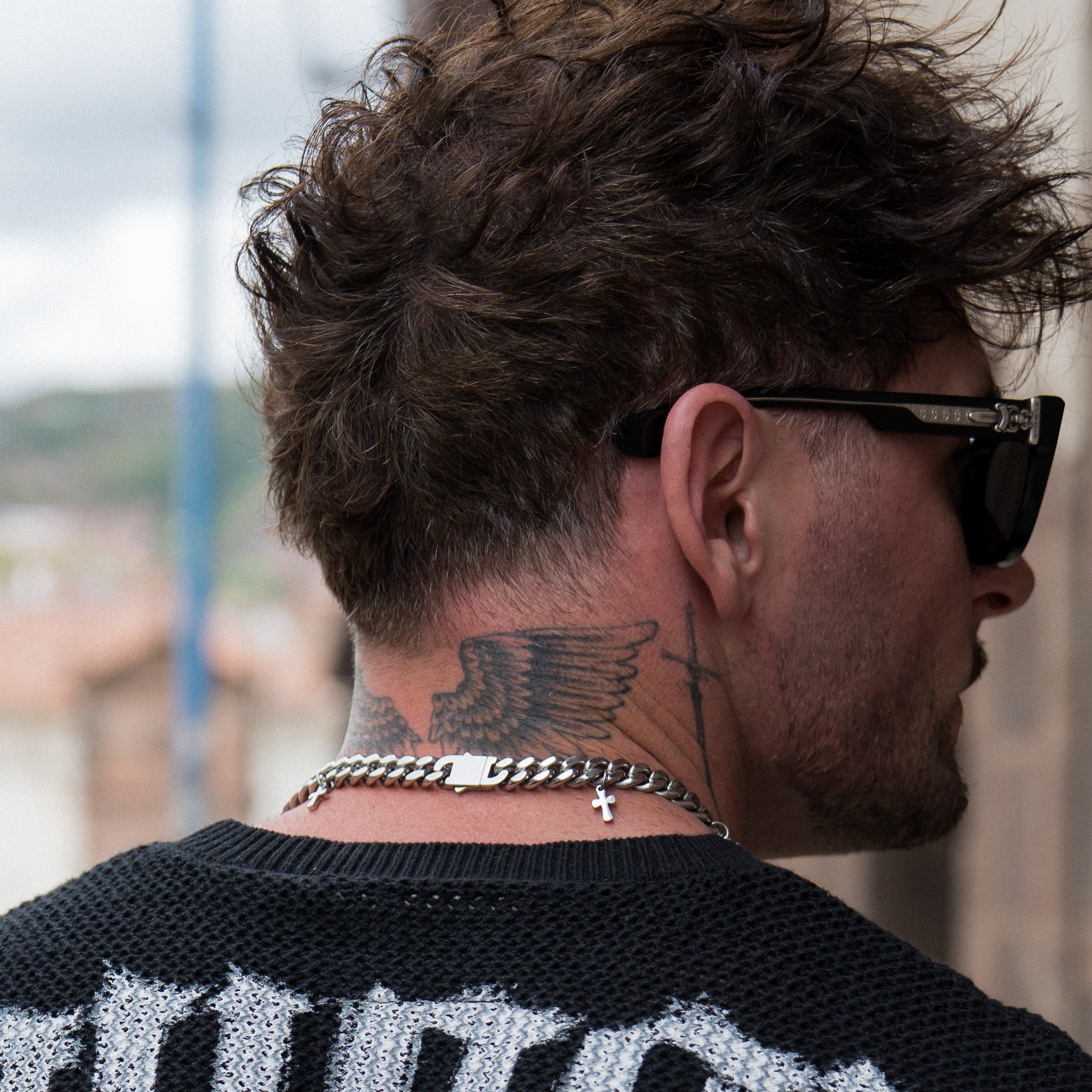 Crossed Cuban Necklace - Silver RG1030