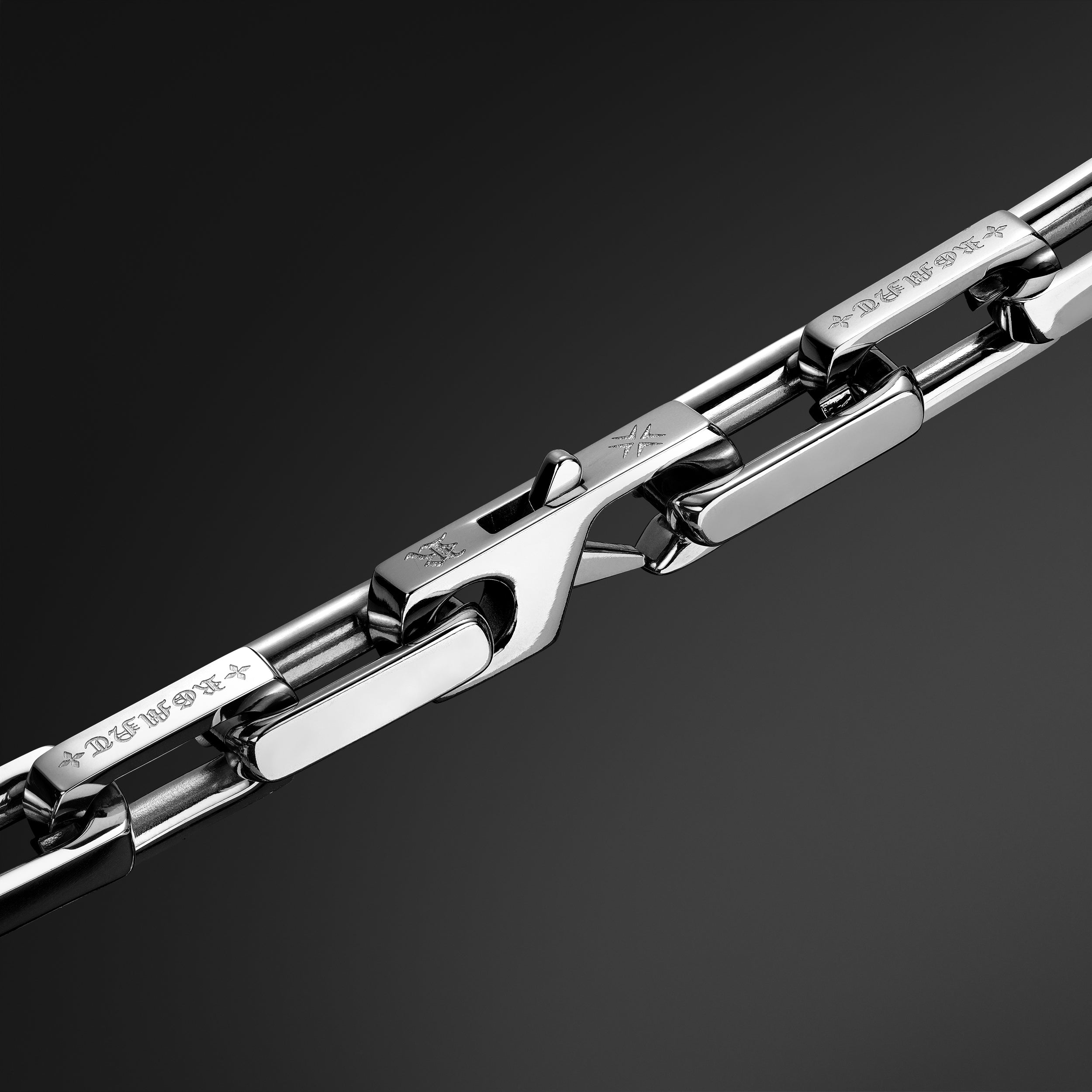 Monogram Link Chain - Carbon Silver RG1022-B
