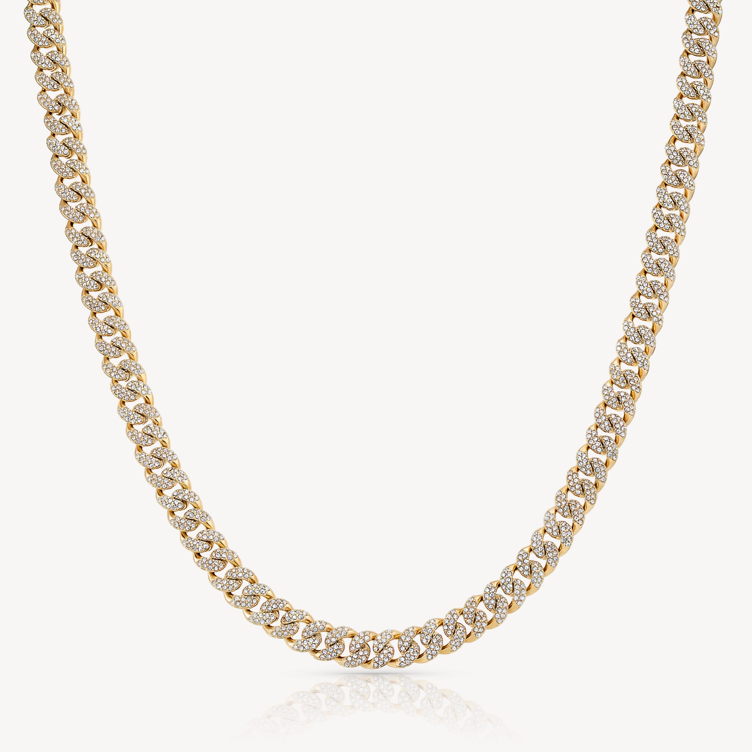 8MM ICED CUBAN CHAIN - 14K Gold