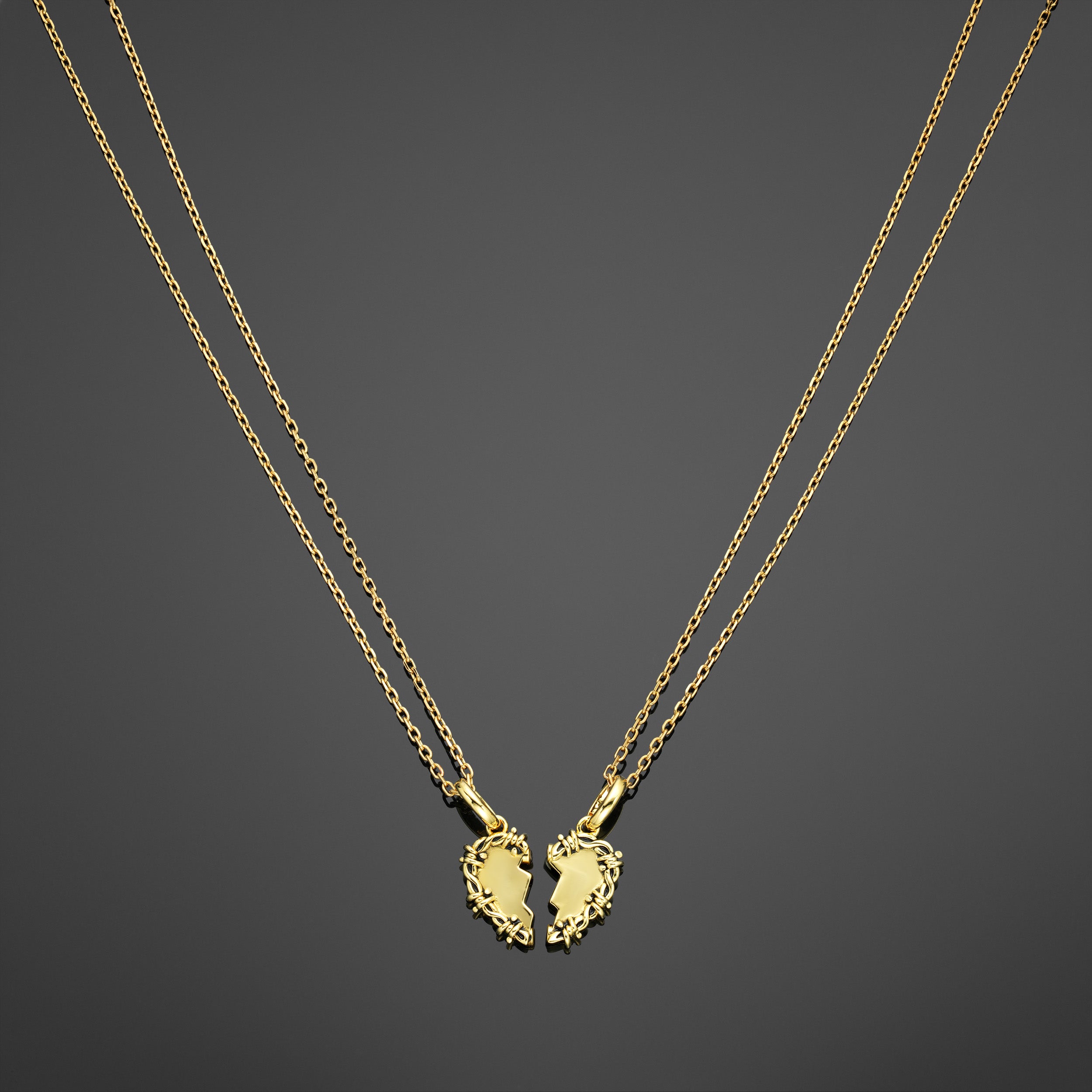The Split-Heart Pendant - Gold RG1044
