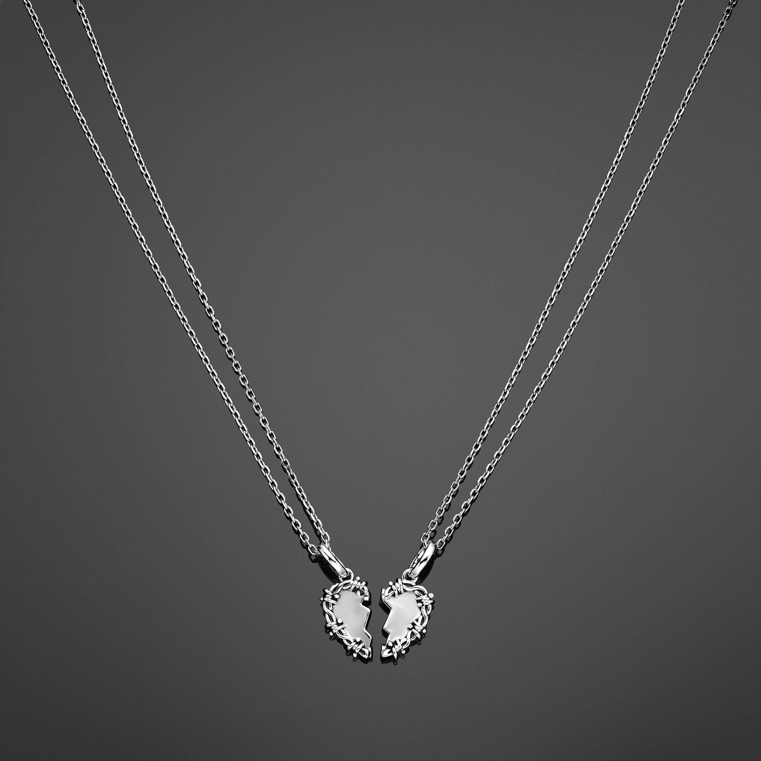 The Split-Heart Pendant - Silver RG1043