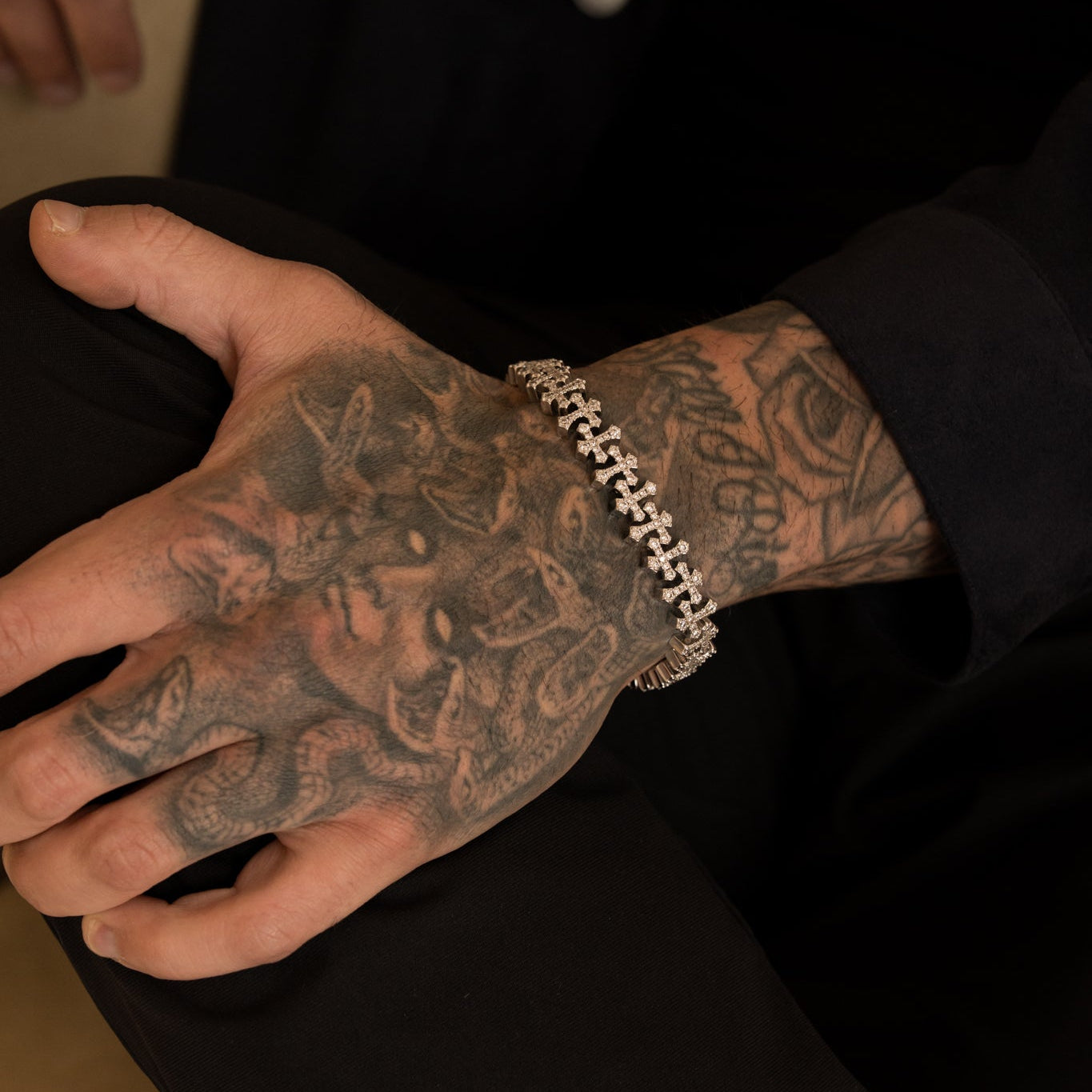 Iced Cross Link Bracelet - RG303