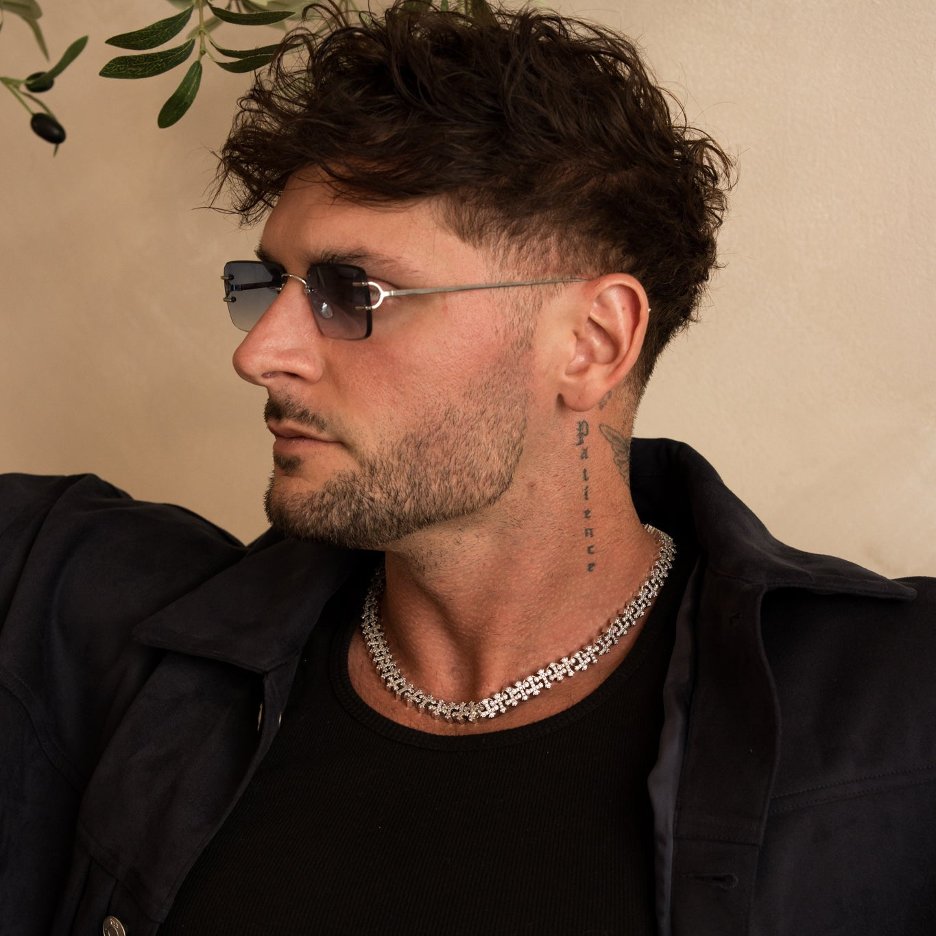 Iced Cross Linked Necklace - RG157