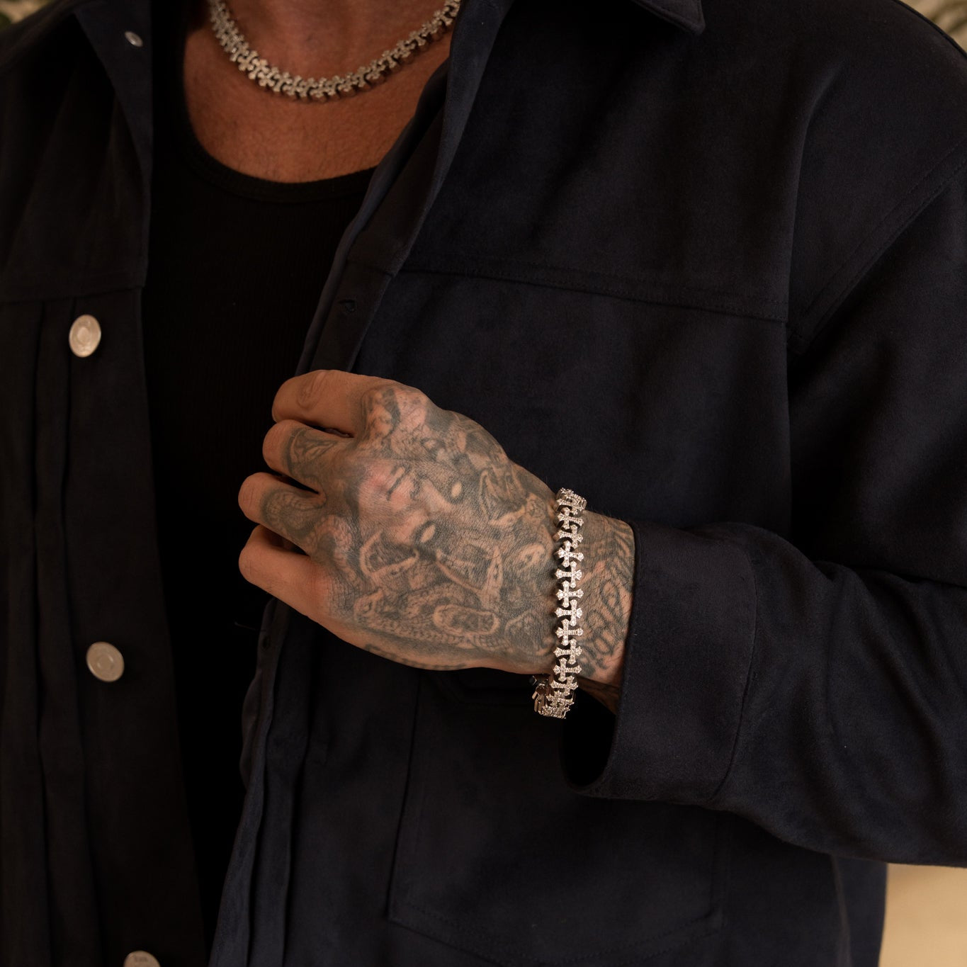 Iced Cross Link Bracelet - RG303