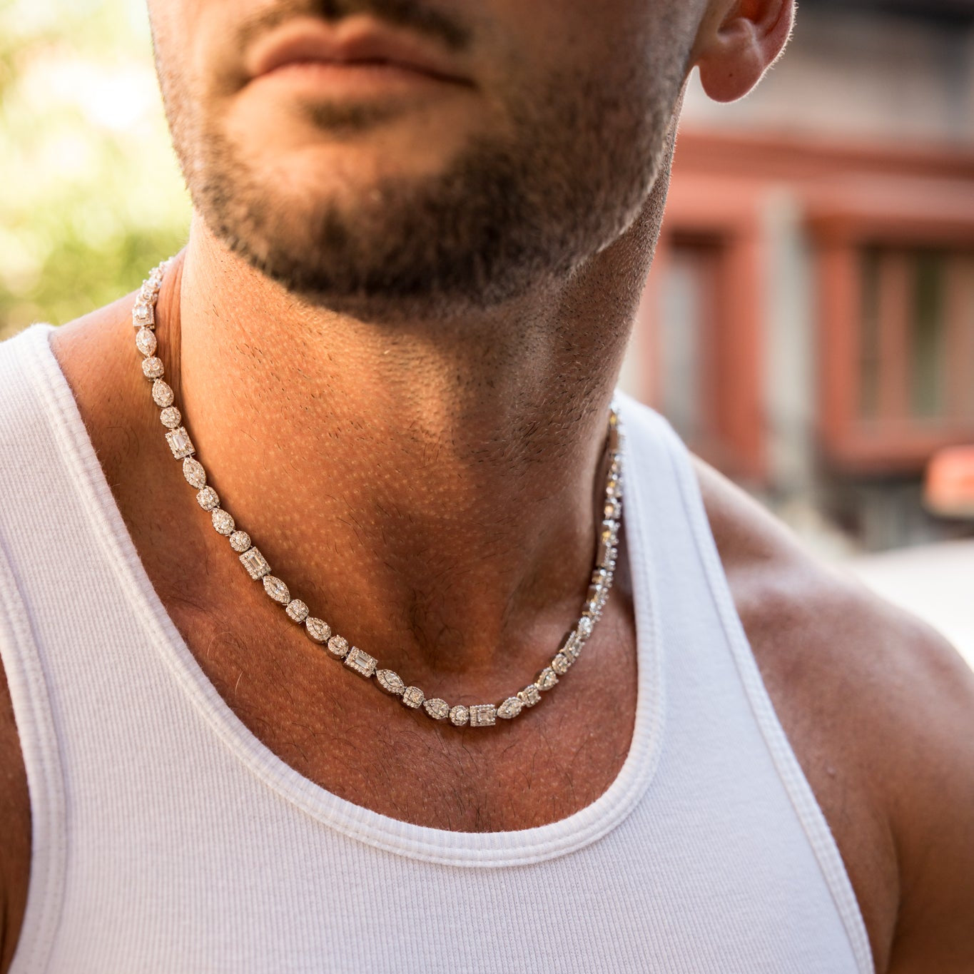 MIXED DIAMOND PAVE NECKLACE - RG108