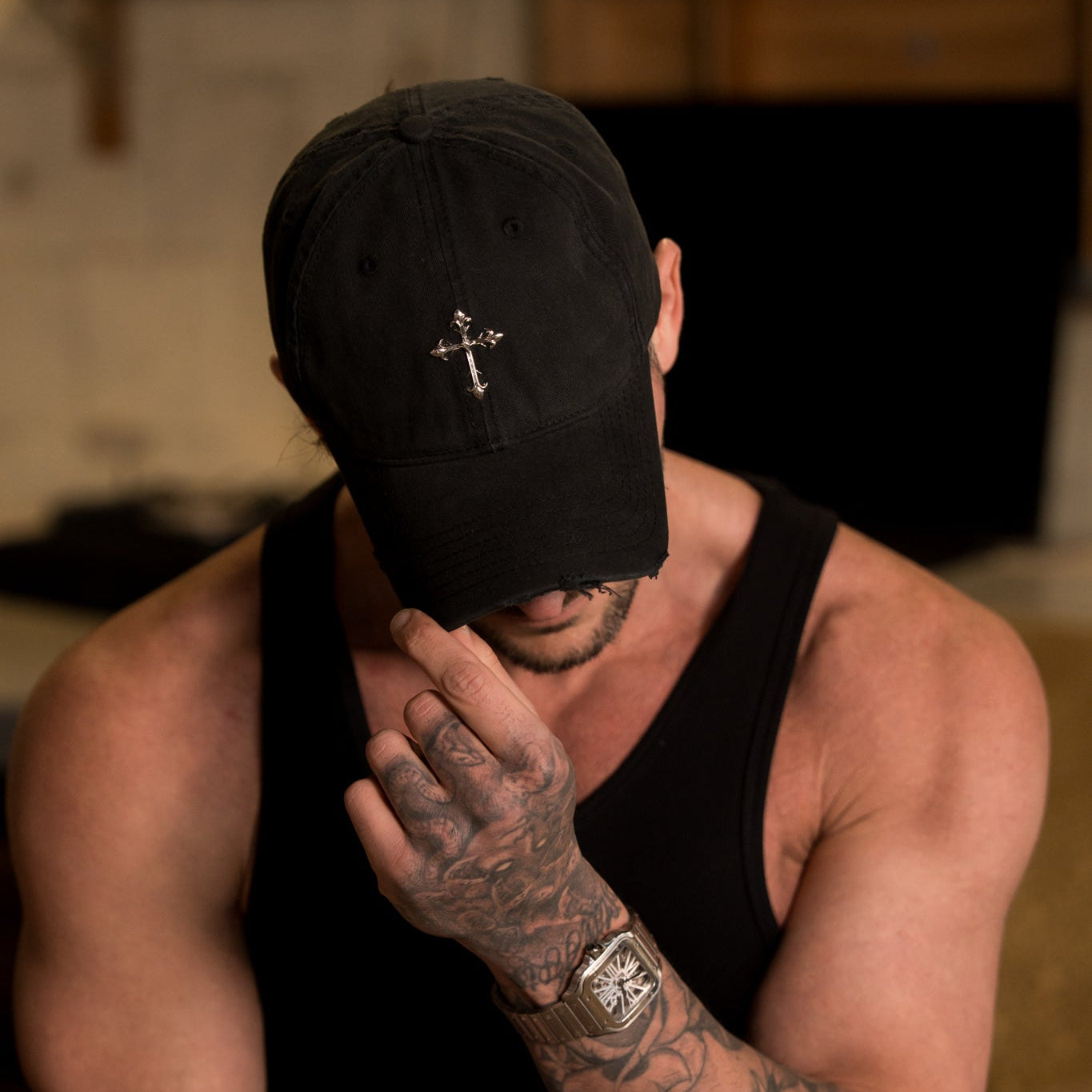Distressed Celtic Cross Dad Hat - RG516