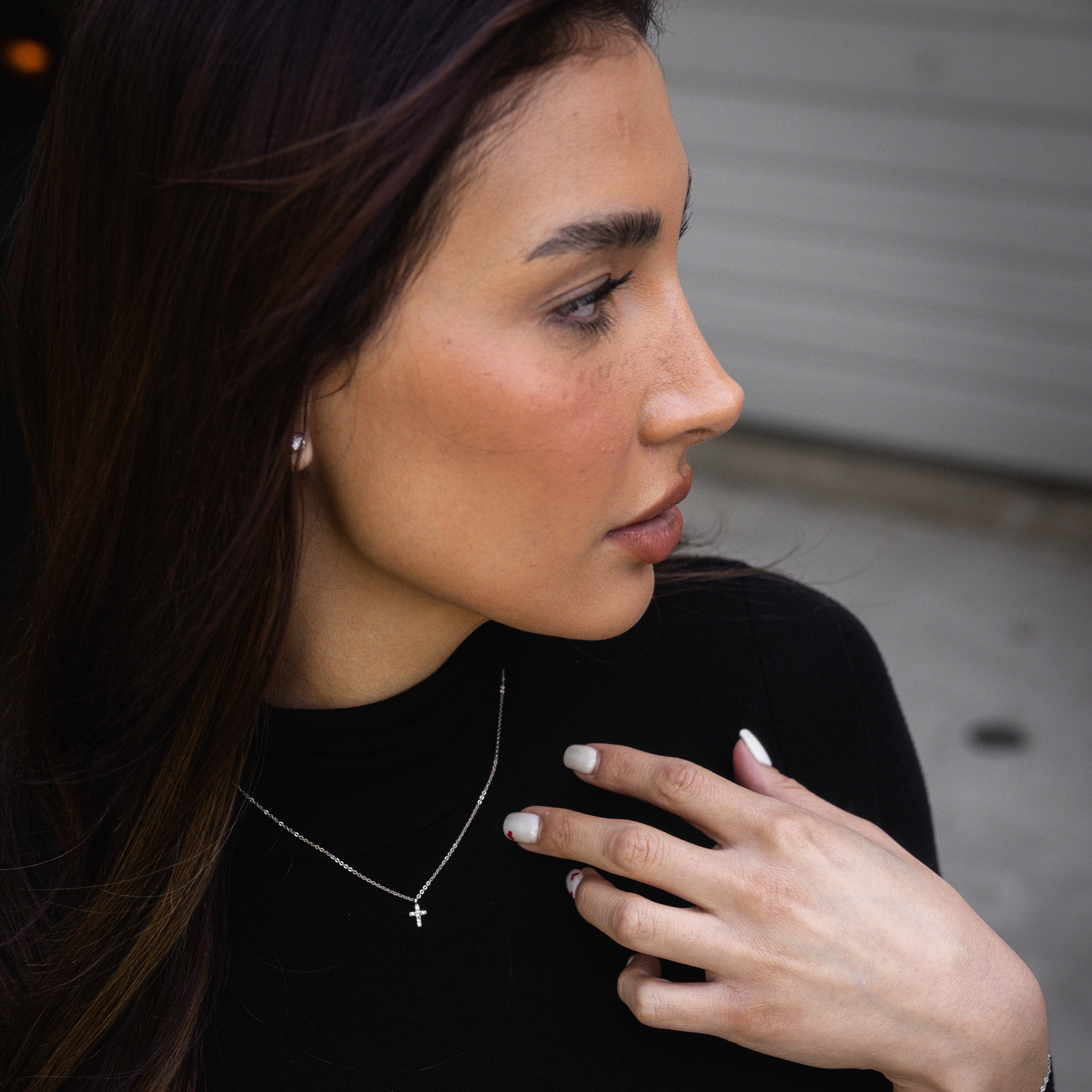 Diamond Cross Pendant - Silver RG1018S - rgmntco