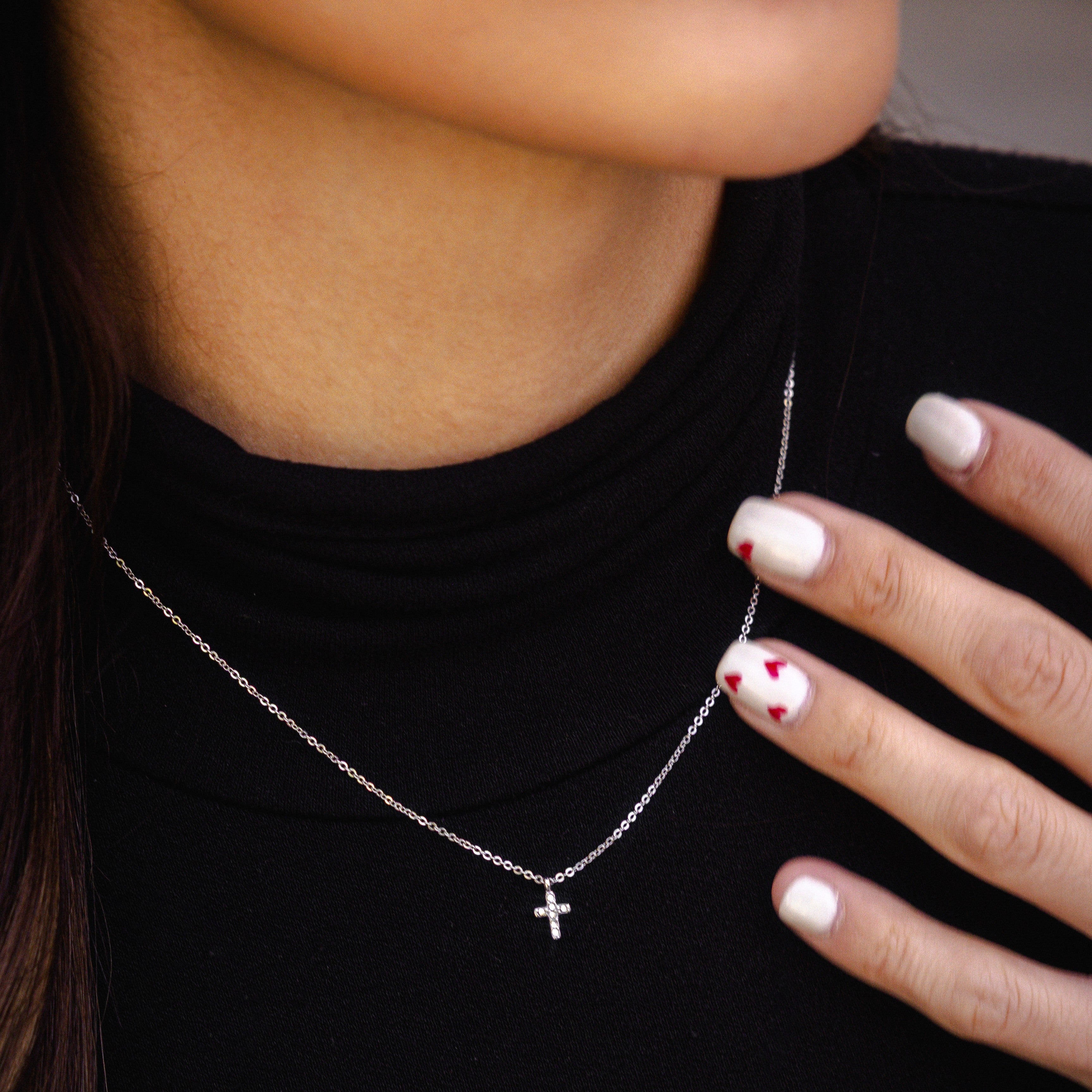 Diamond Cross Pendant - Silver RG1018S - rgmntco