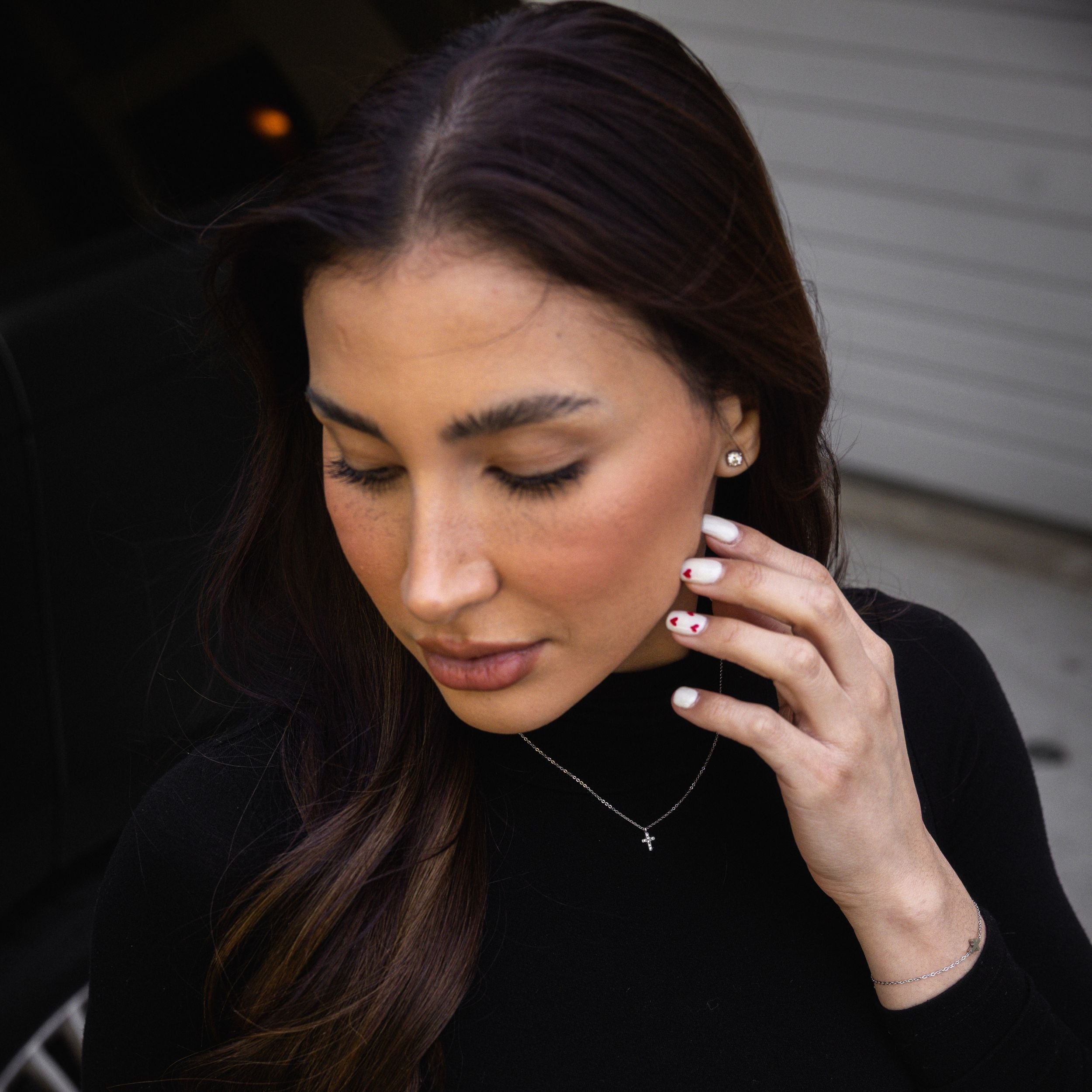 Diamond Cross Pendant - Silver RG1018S - rgmntco