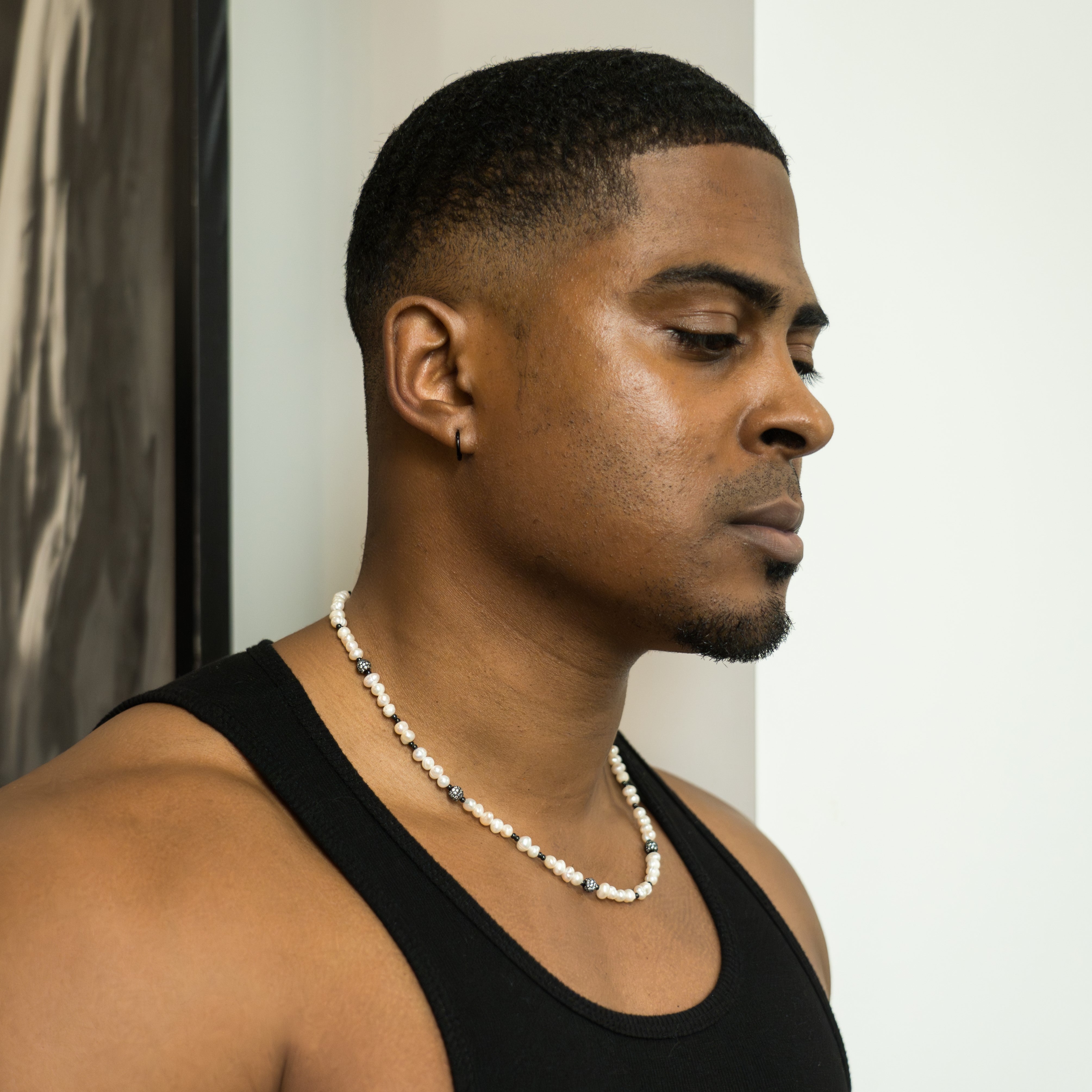 Iced Pearl Necklace - Black RG187B - rgmntco