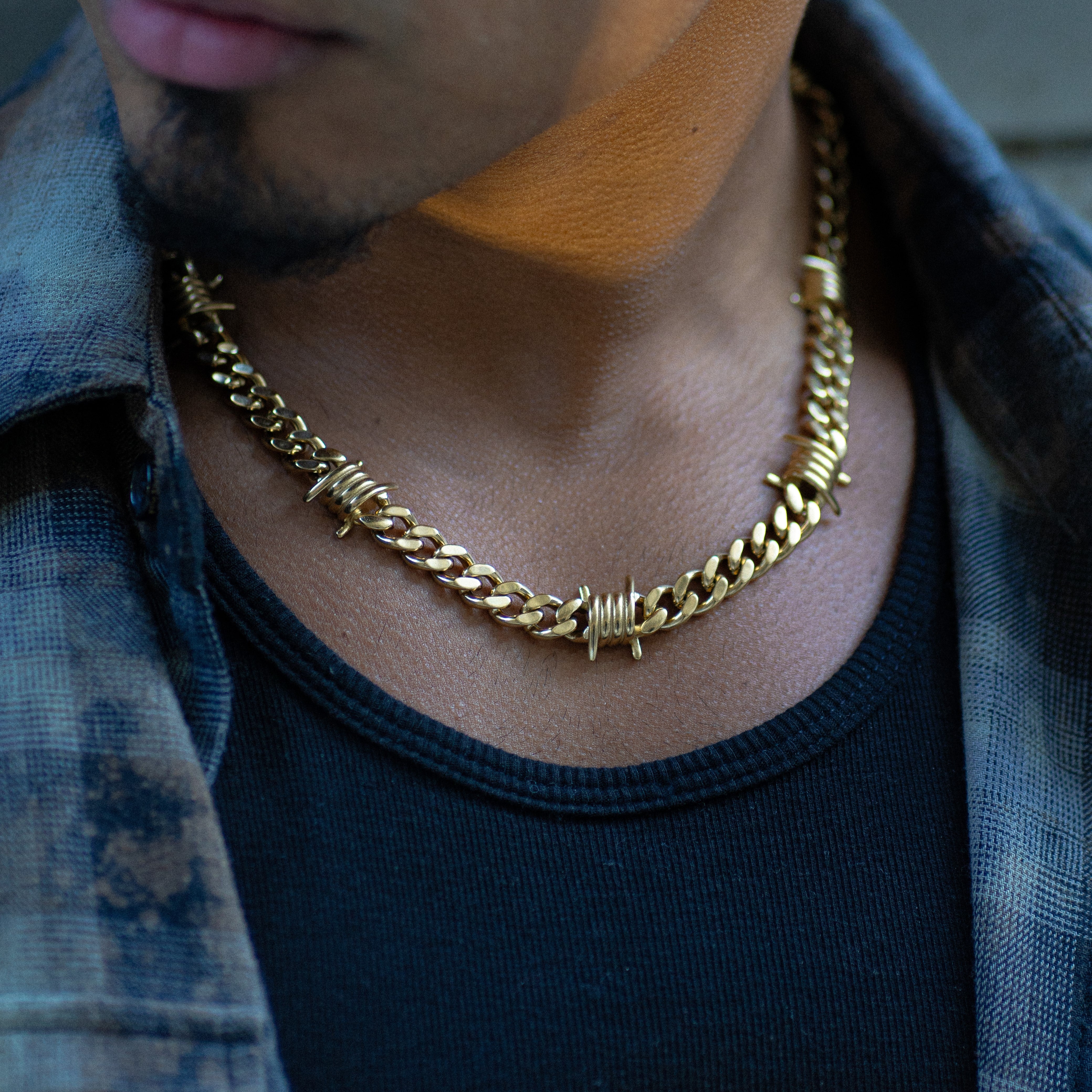 The Barbed Wire Cuban Chain - Gold RG1007 - rgmntco