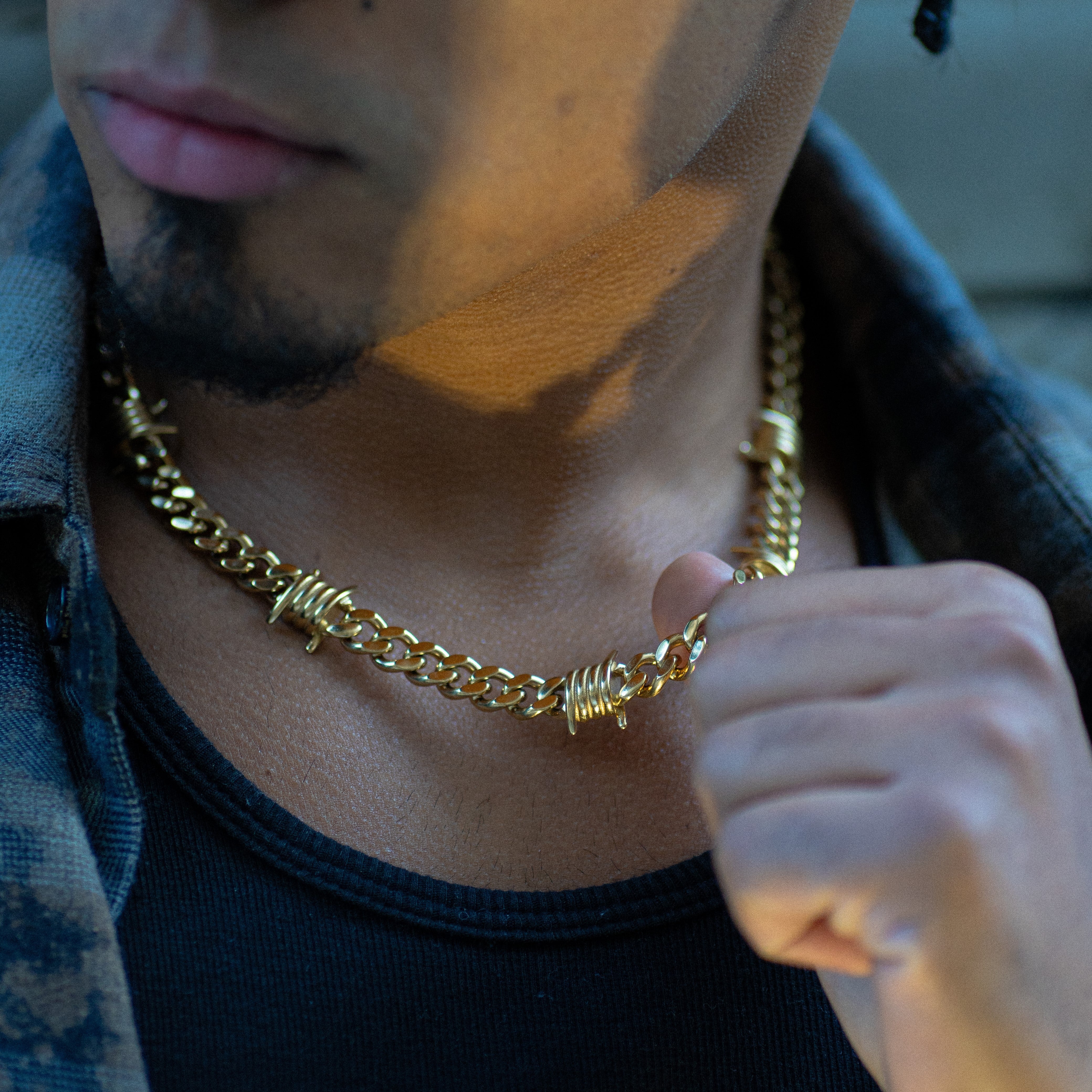 The Barbed Wire Cuban Chain - Gold RG1007 - rgmntco