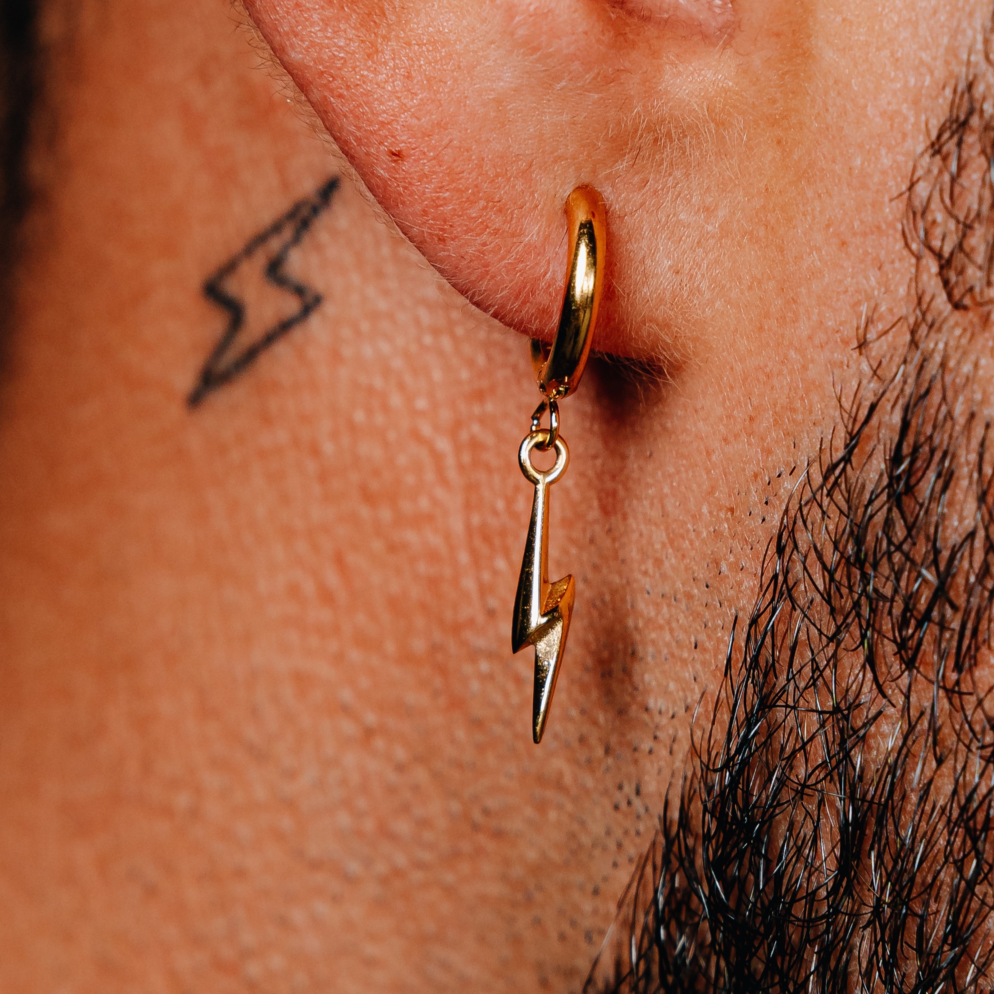 The Bolt Hoop Earring - Gold RG408 - rgmntco