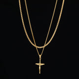 The Cross Pendant Stack - Gold RG149 + RG151