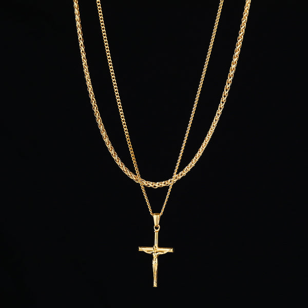 The Cross Pendant Stack - Gold RG149 + RG151