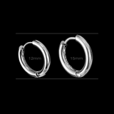 Thin Hoop Earrings - Silver RG411