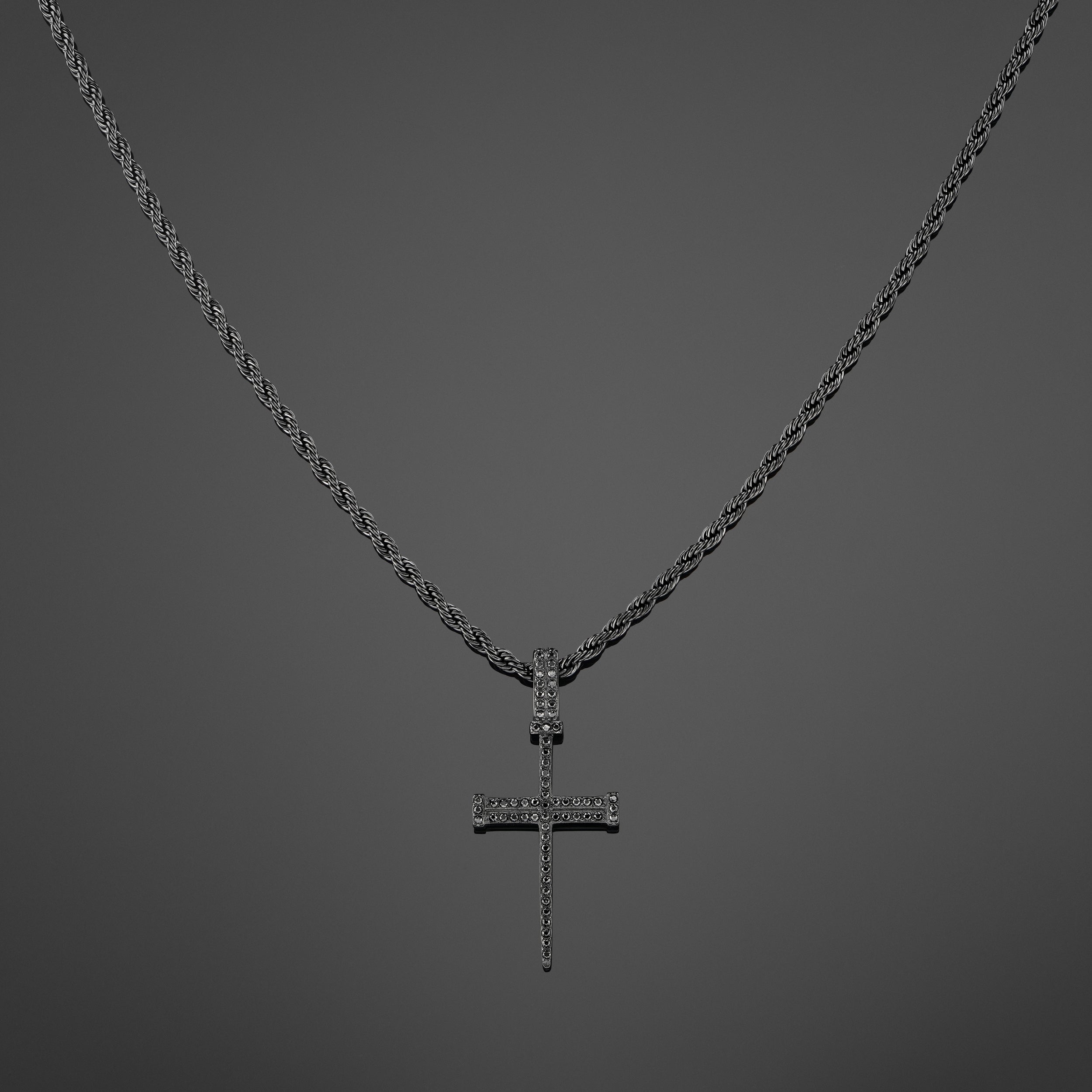 Iced Nail Cross - Black RG114B