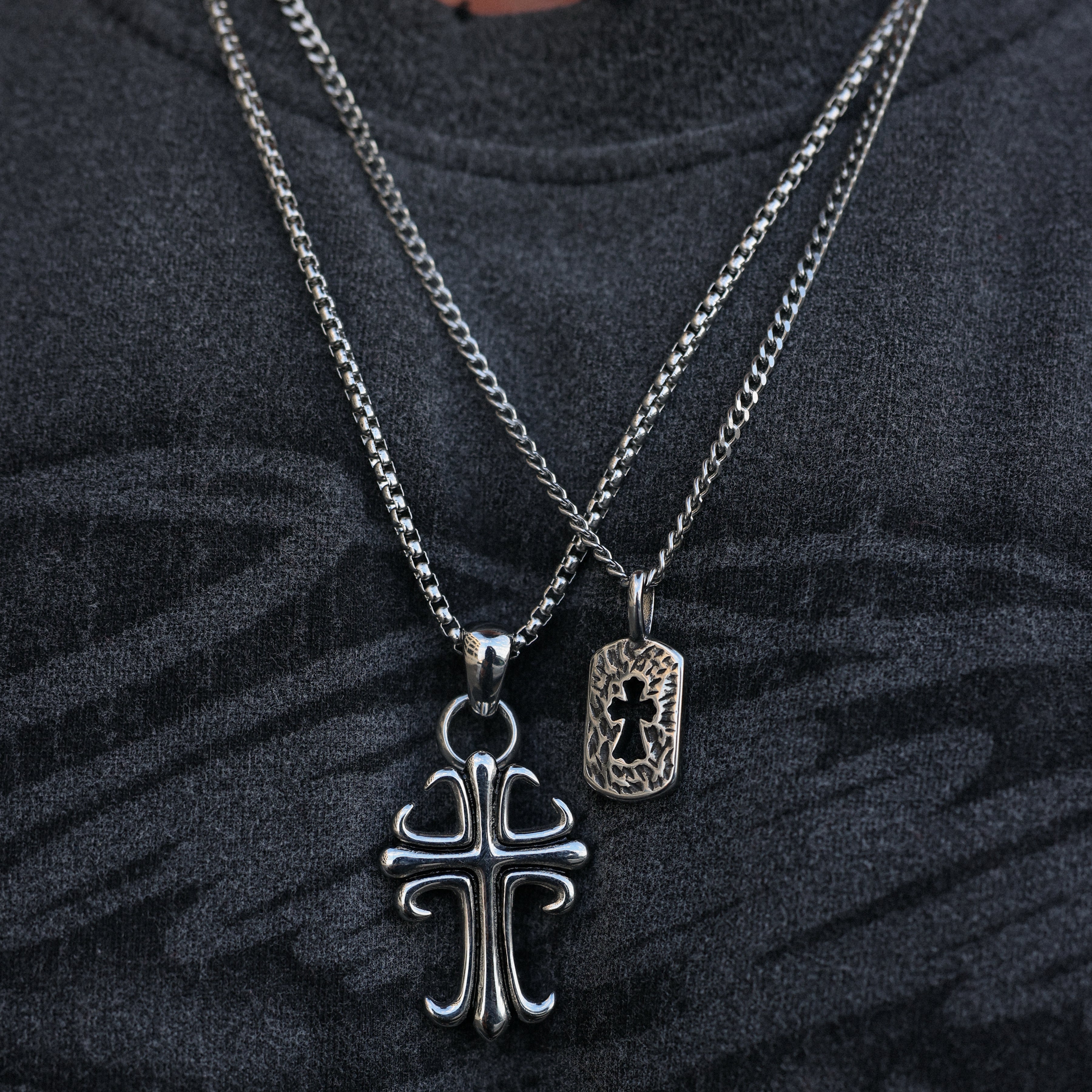 Ashen Cross Dog Tag