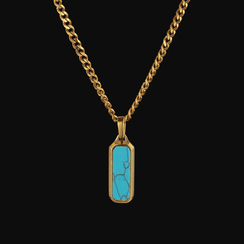 Turquoise Stone Pendant - Gold RG181