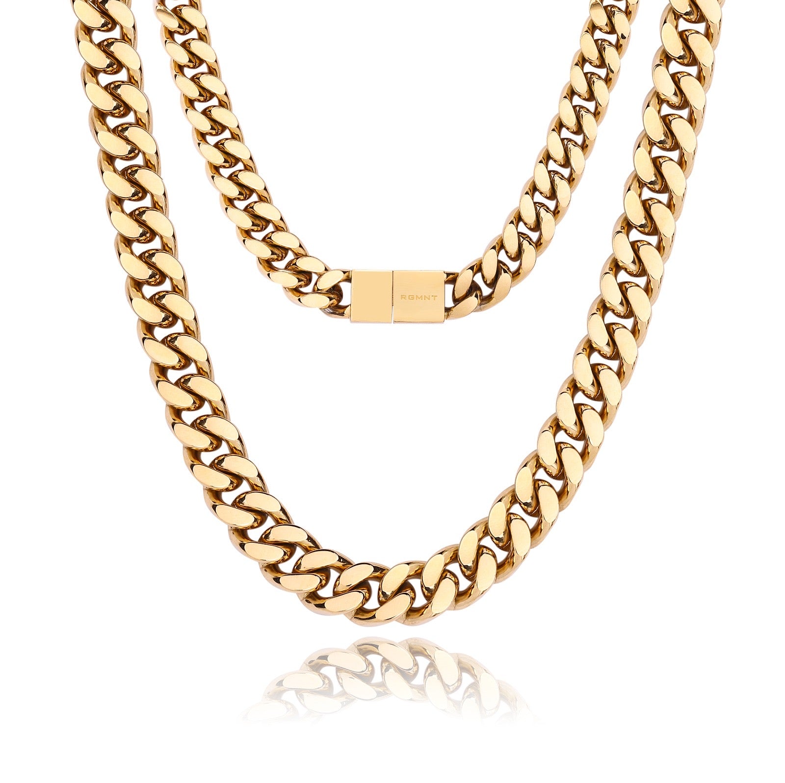 The Beveled Cuban Chain 11mm - Gold RG1021