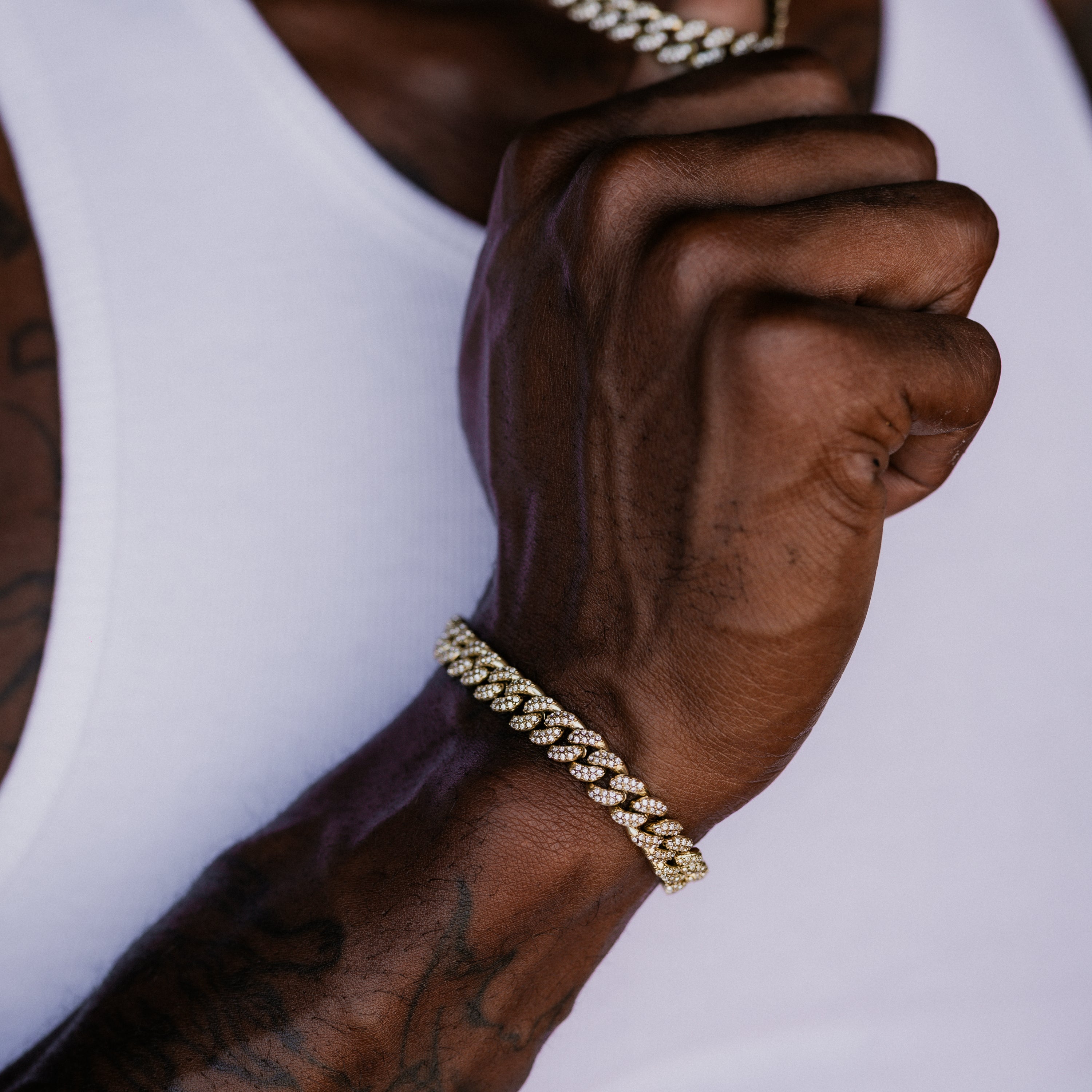 8MM Iced CUBAN BRACELET - 14K GOLD