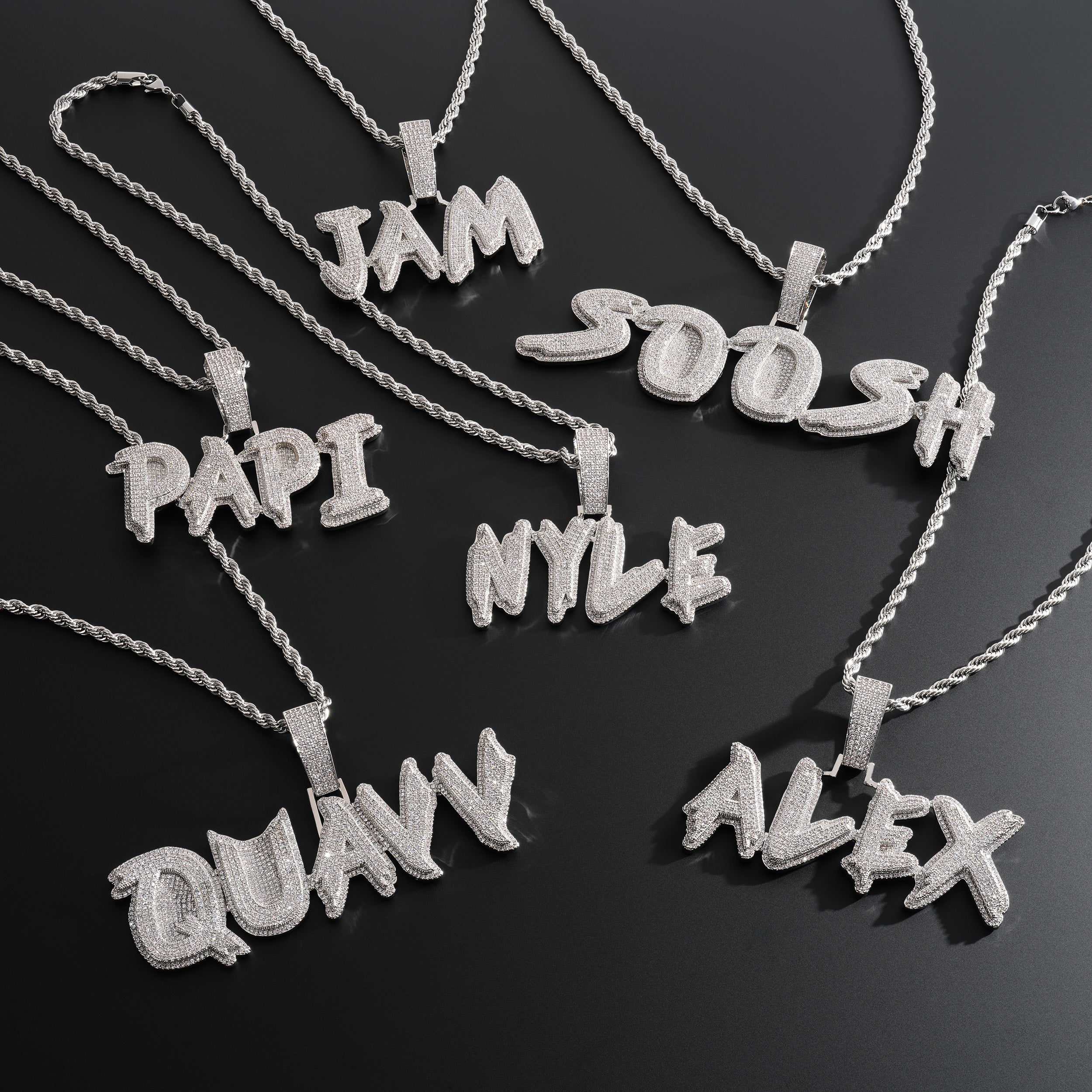 Custom Iced Name Pendant - Graffiti Font