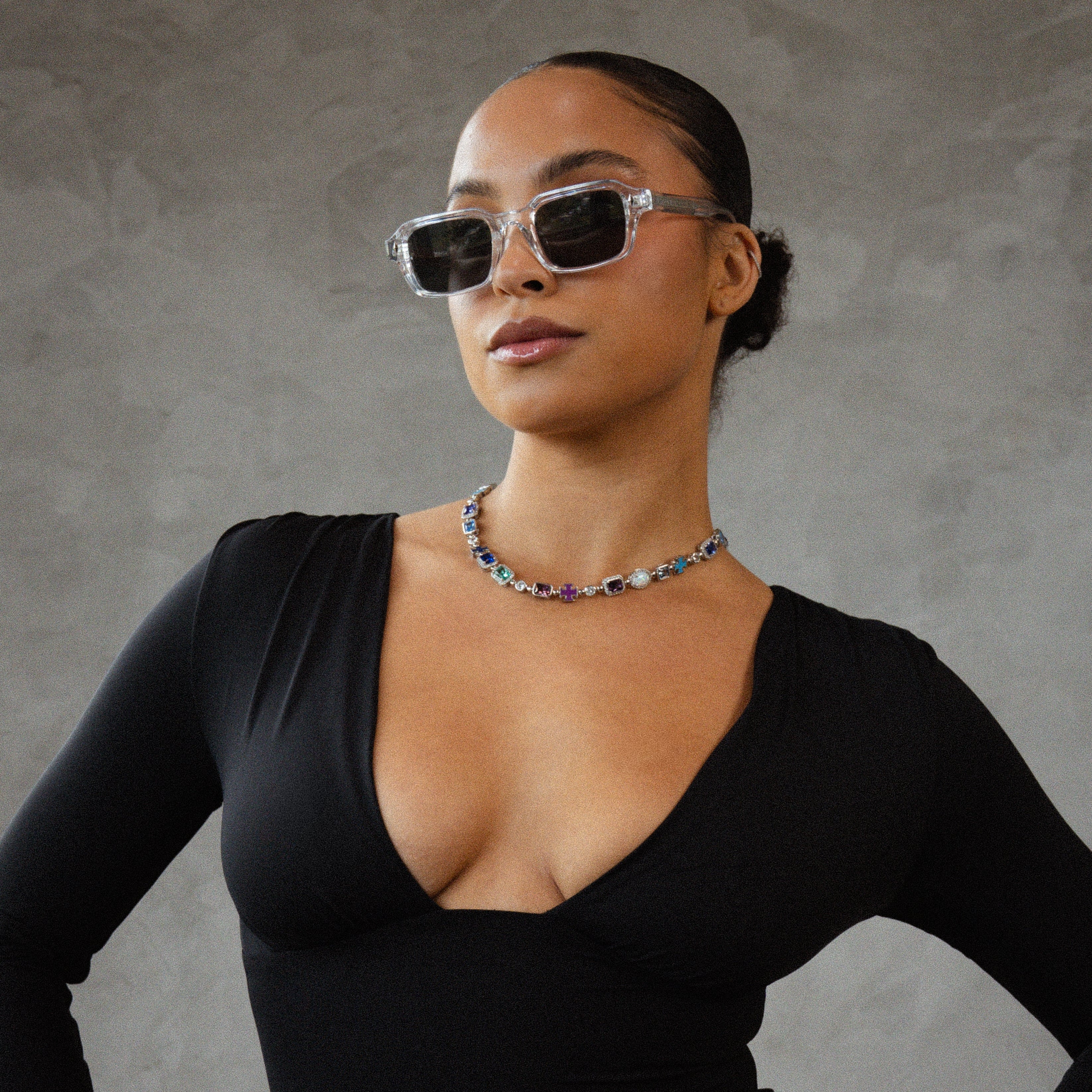 ONYX Sunglasses - CLEAR/BLACK RG619