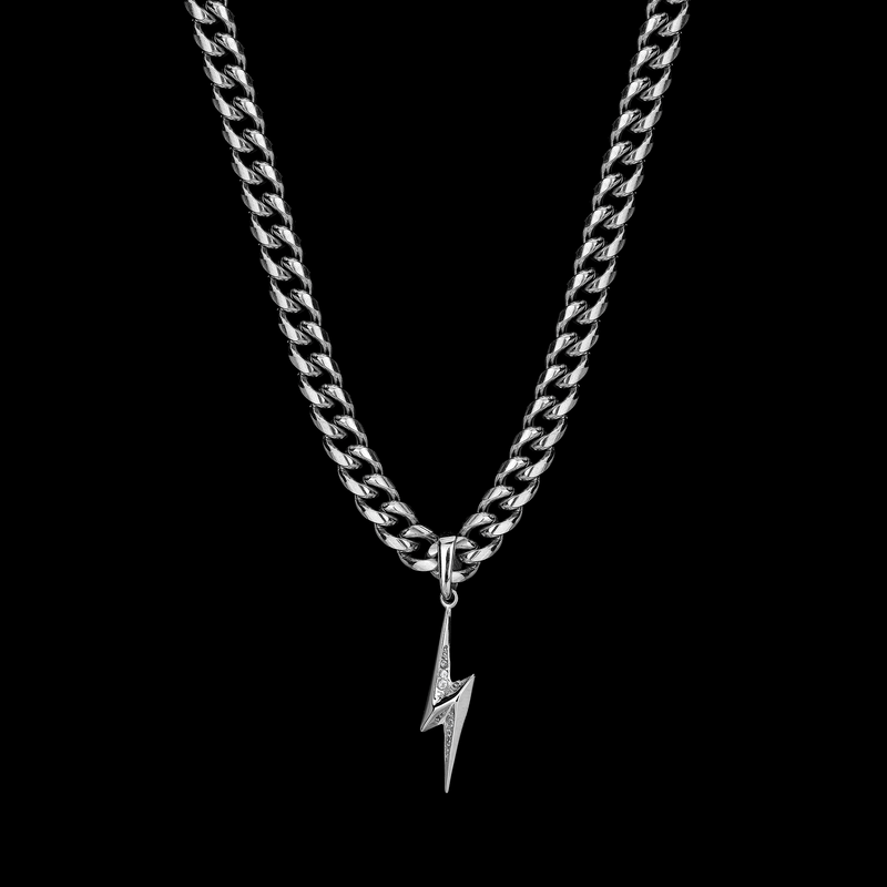 Silver Lightening Bolt Necklace – Harry Rocks London