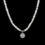 Compass Pearl Necklace - Silver RG186S