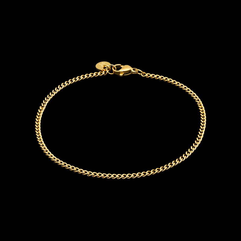 Minimal Cuban Bracelet - Gold RG380