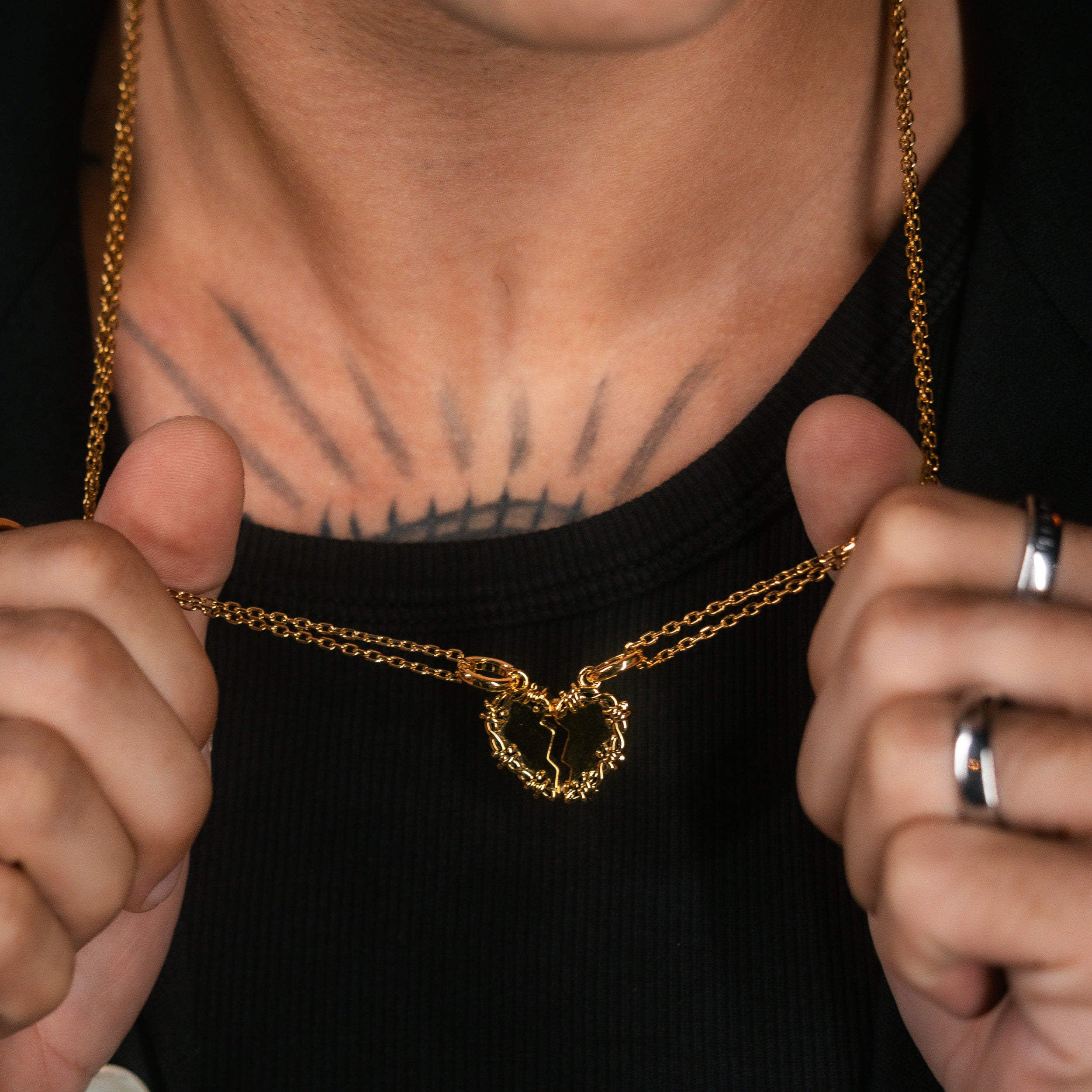 The Split-Heart Pendant - Gold RG1044