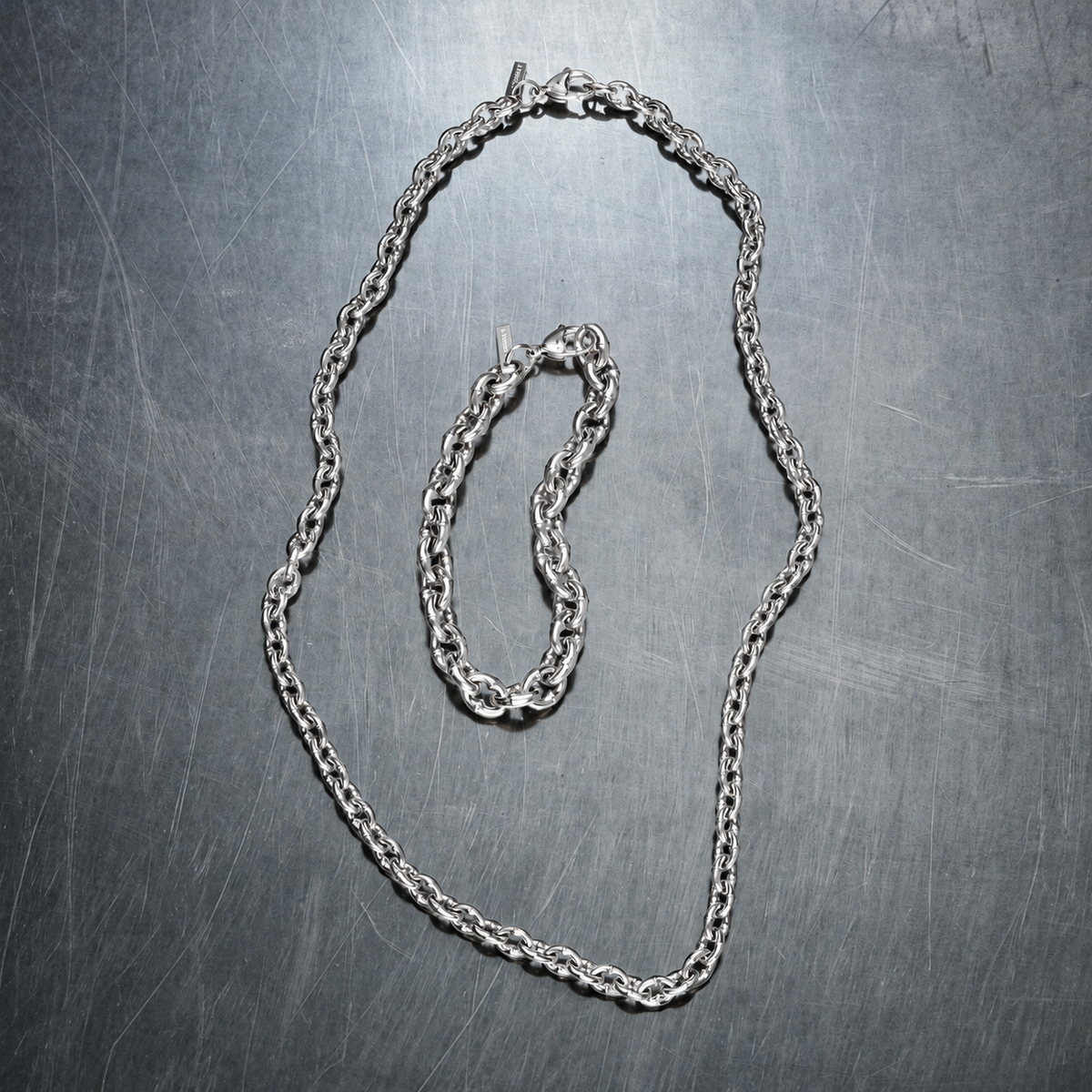 NEXUS CHAIN & BRACELET SET - SILVER