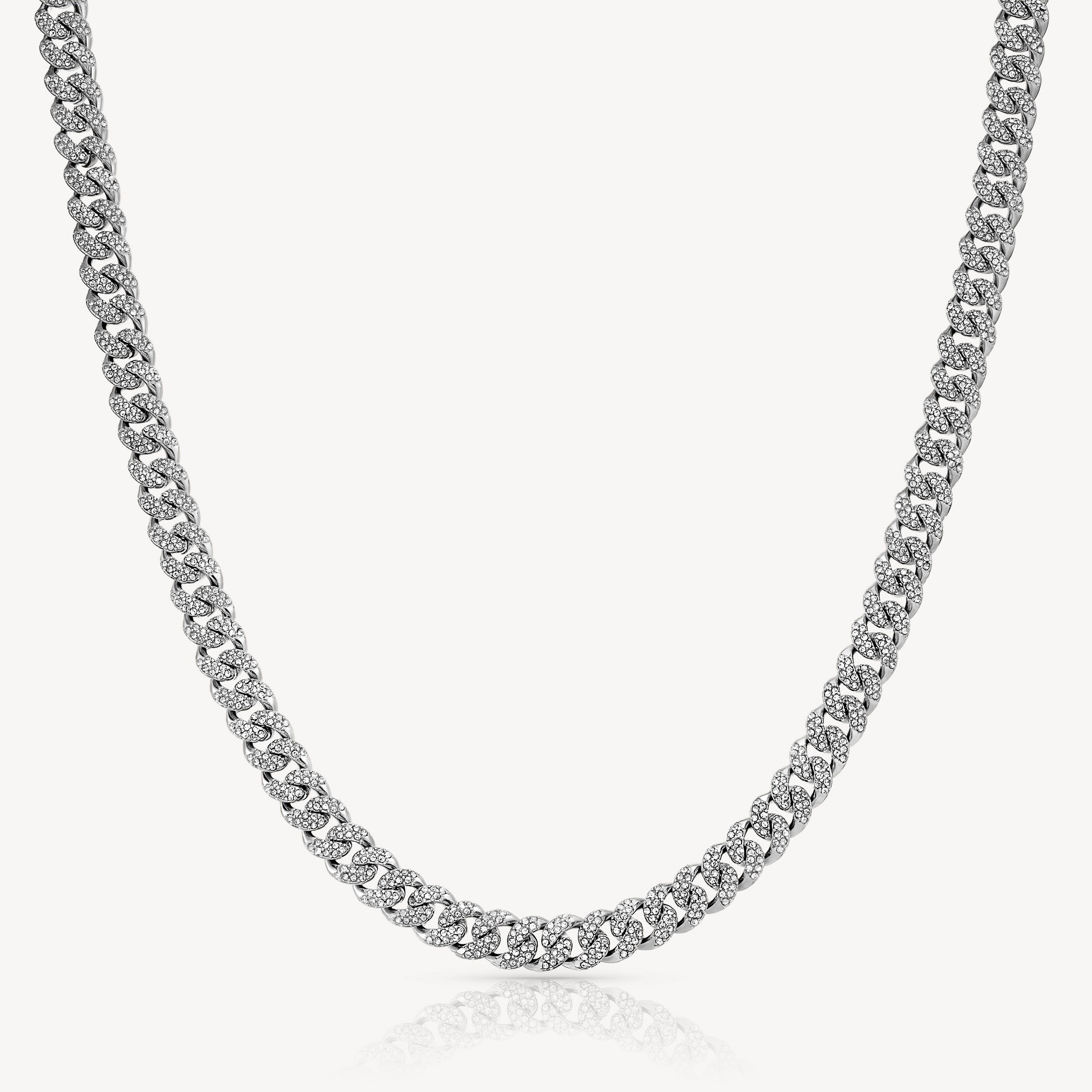 8MM ICED CUBAN CHAIN - SILVER