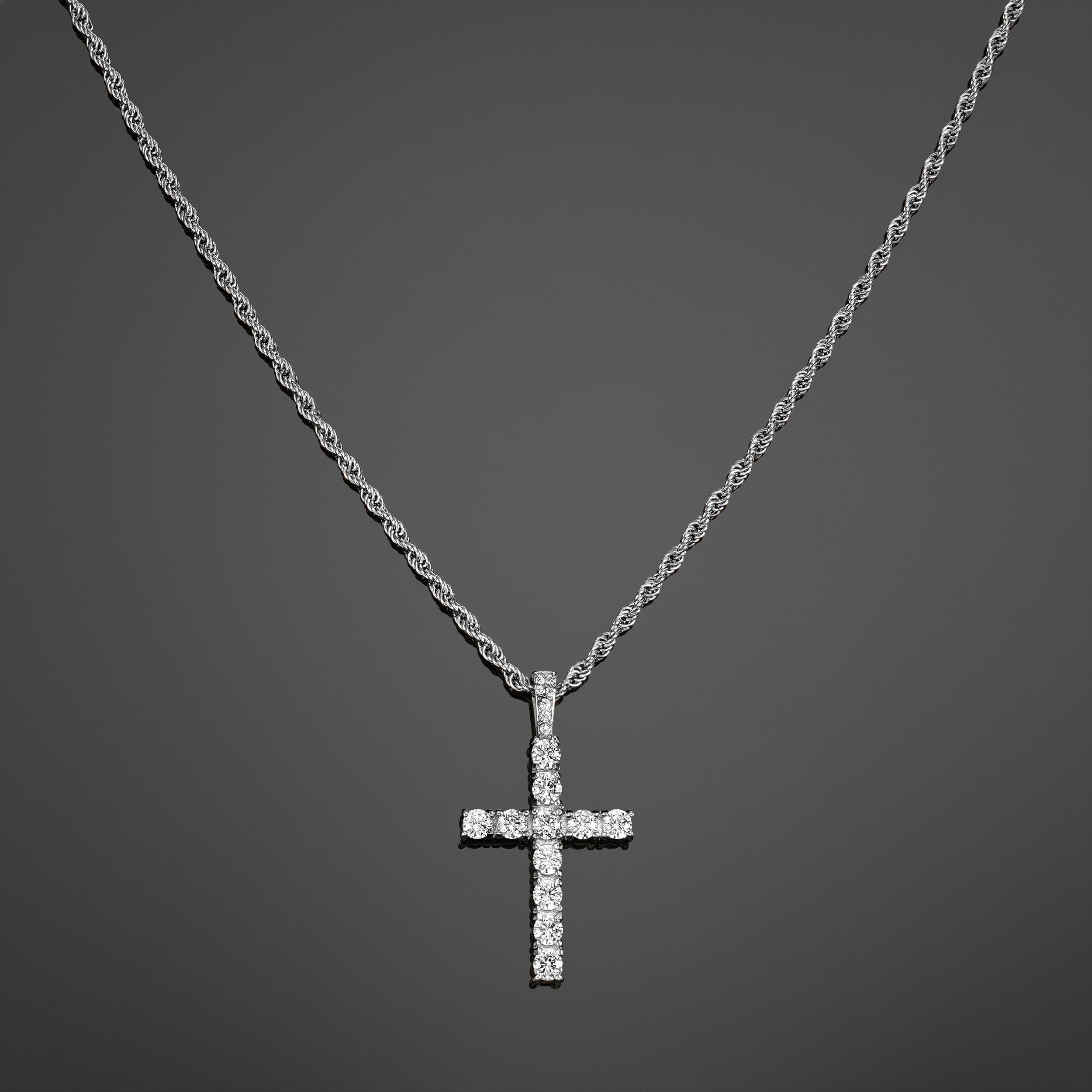 Iced Cross Pendant - Silver RG188S