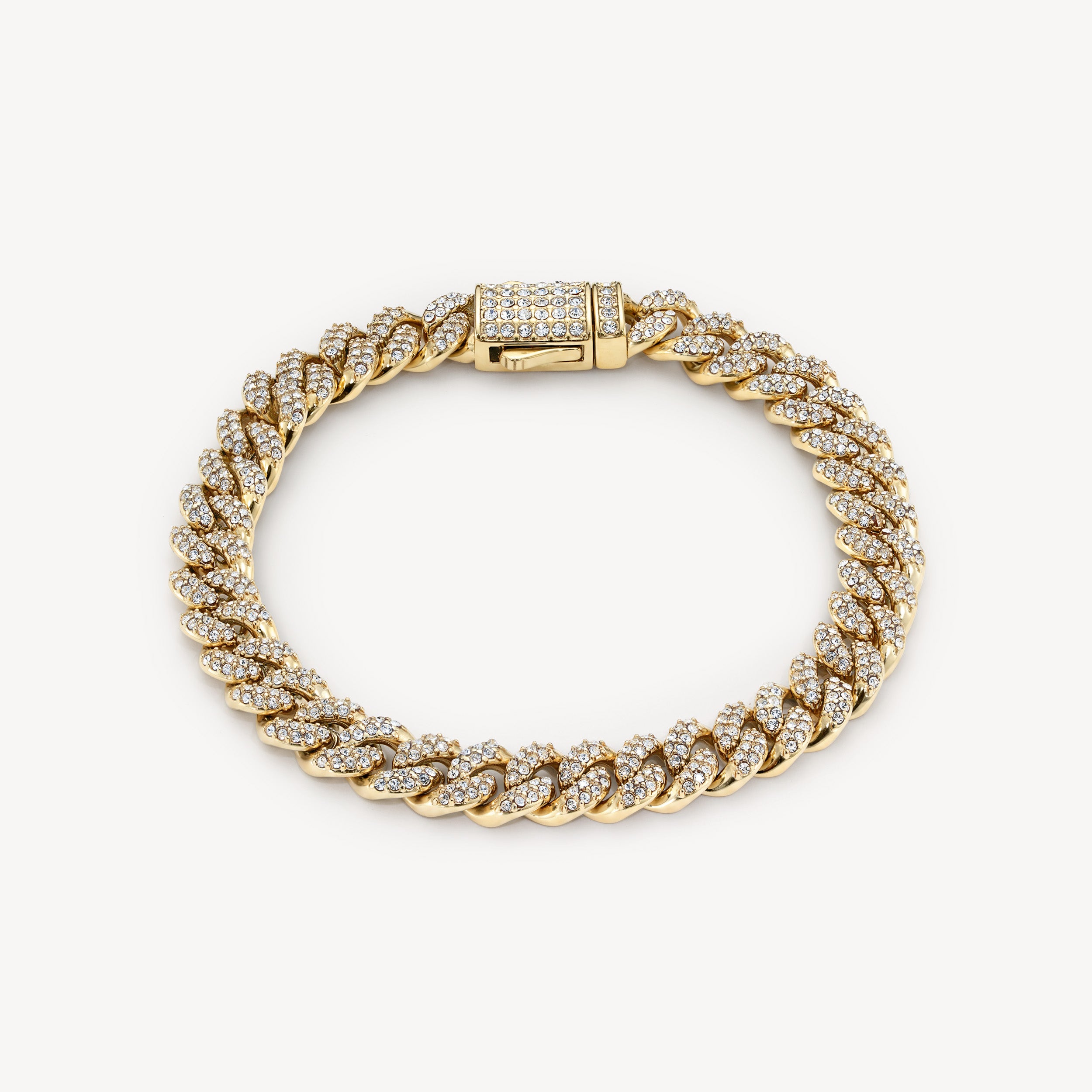 8MM Iced CUBAN BRACELET - 14K GOLD