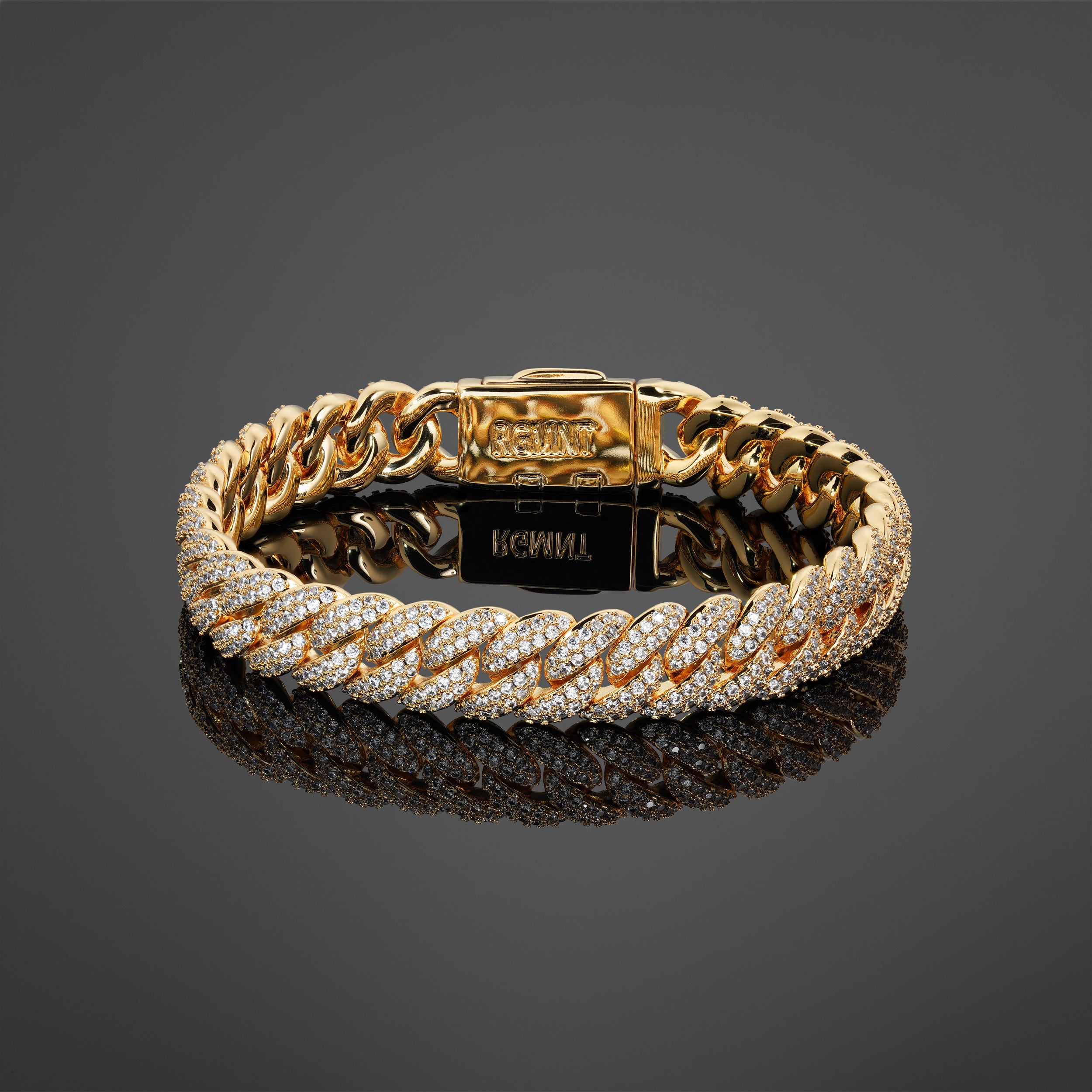 Iced Cuban Bracelet 10mm - Gold RG361