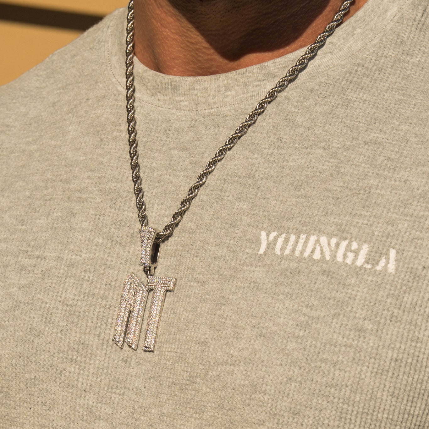 Custom Iced Initials Pendant