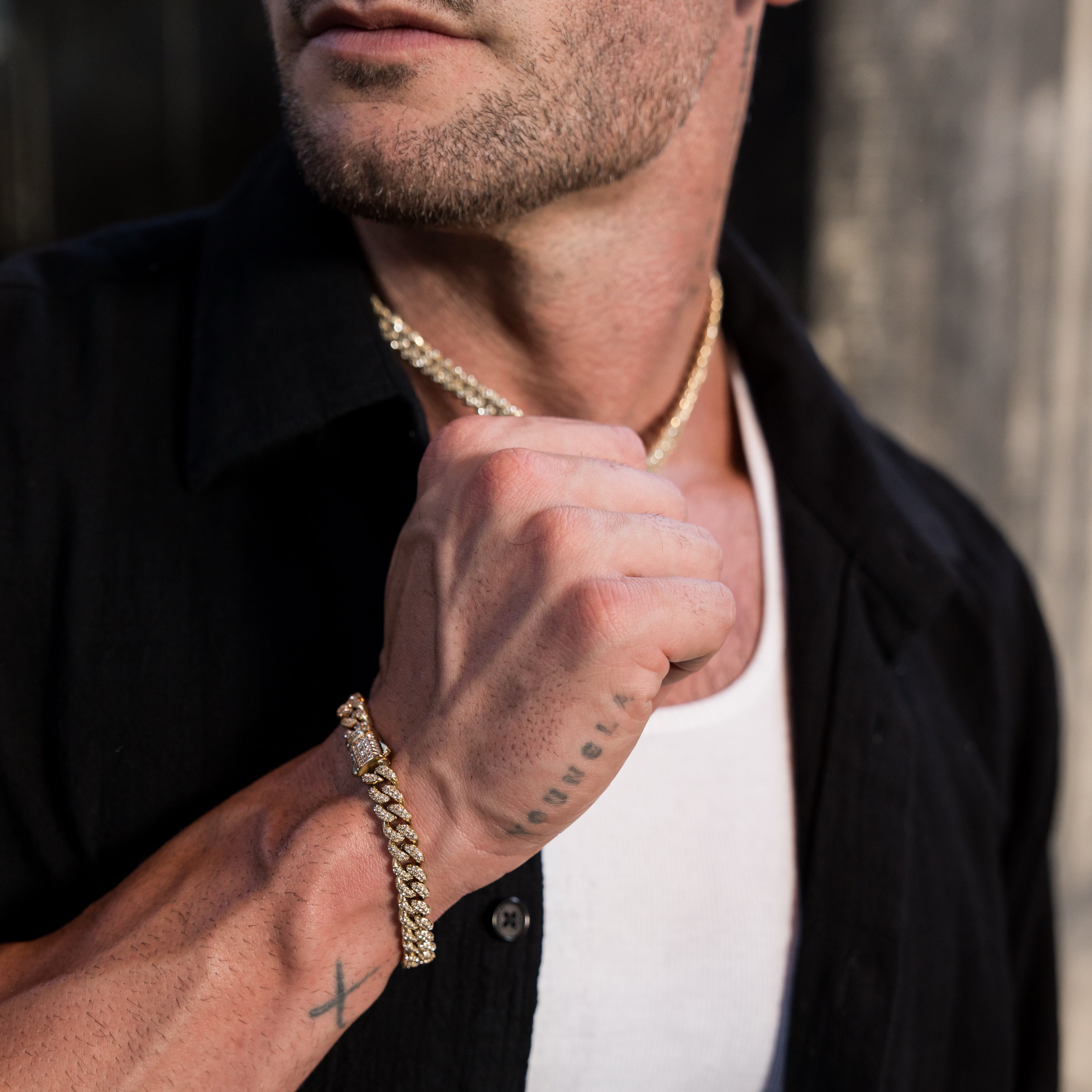 8MM Iced CUBAN BRACELET - 14K GOLD