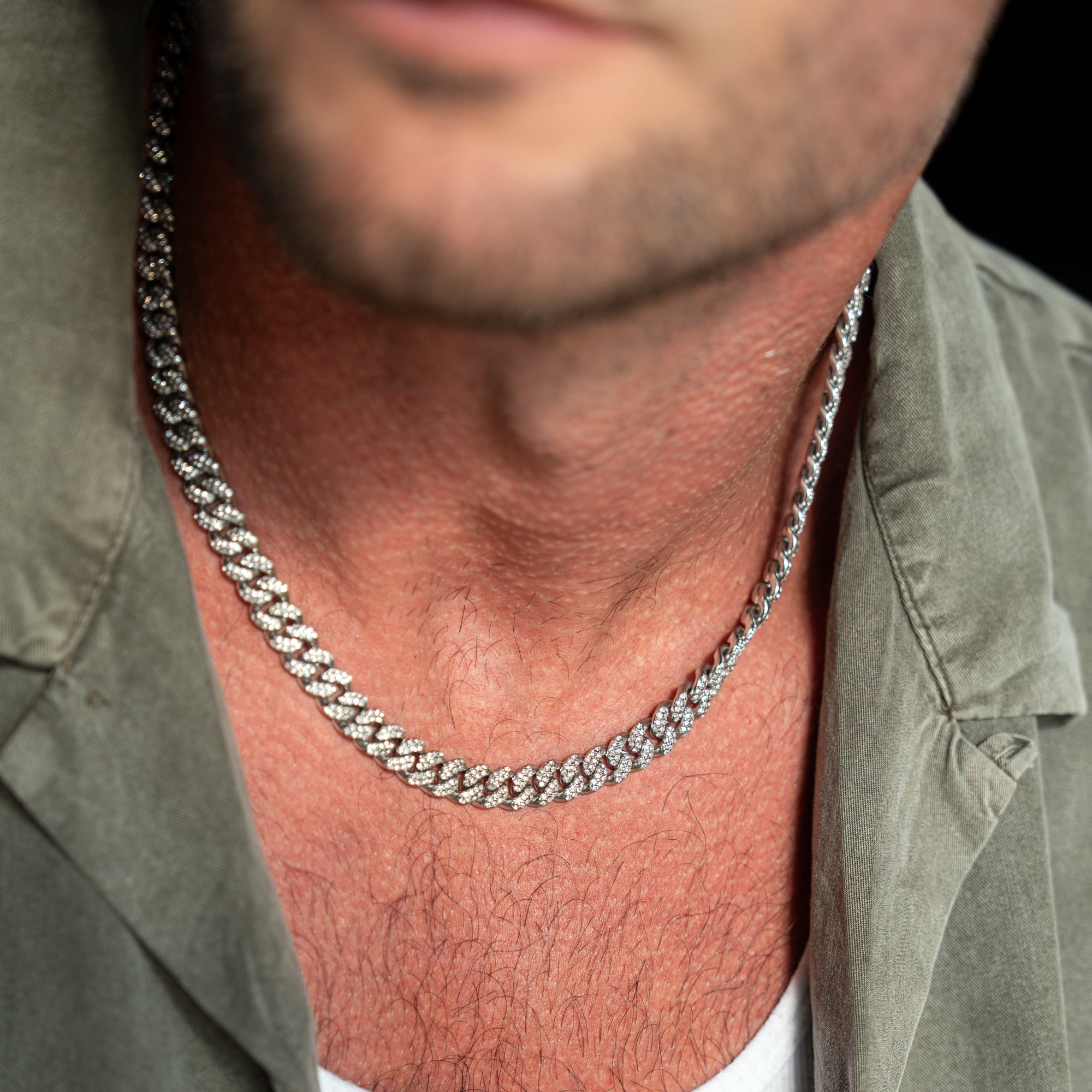 8MM ICED CUBAN CHAIN - SILVER