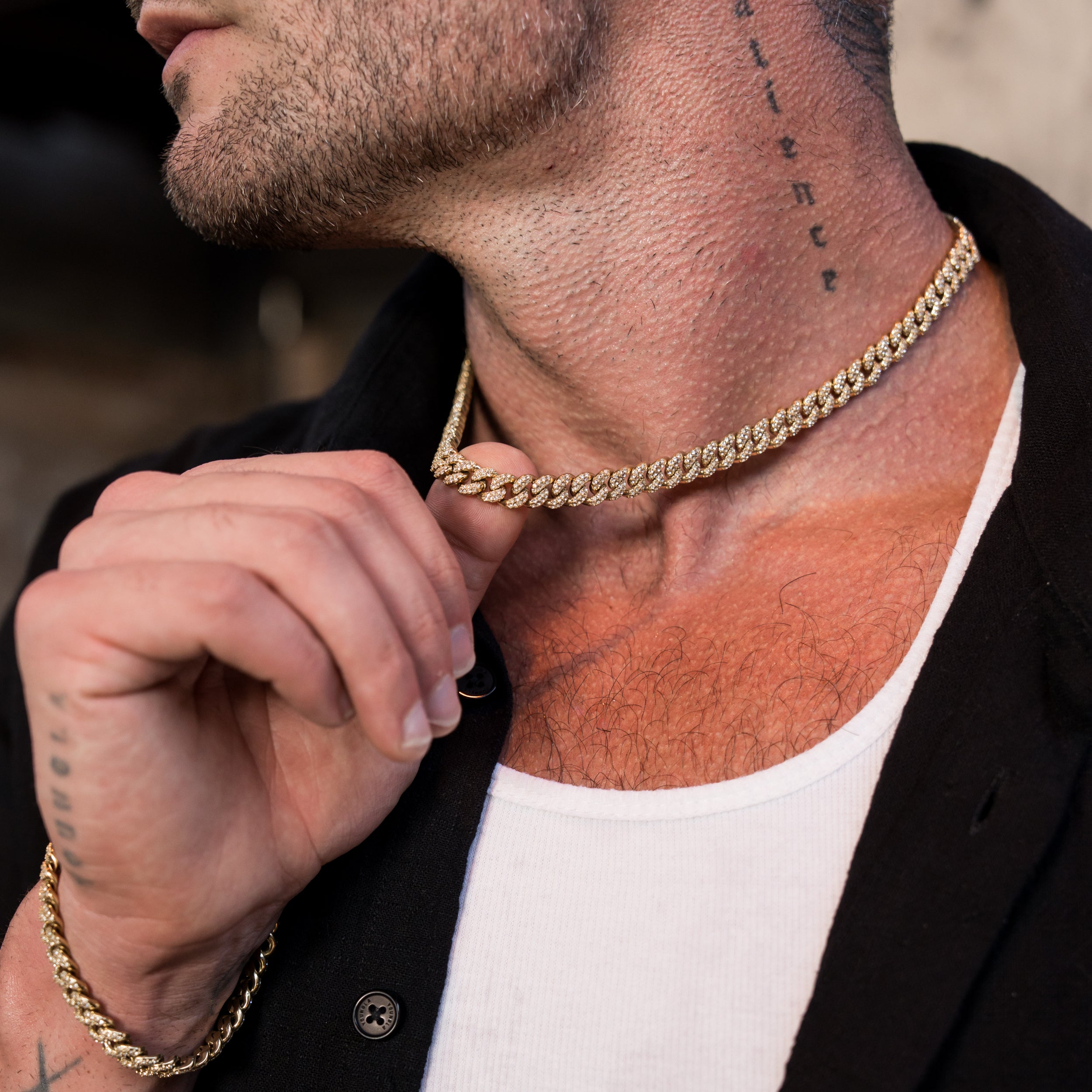 8MM ICED CUBAN CHAIN - 14K Gold