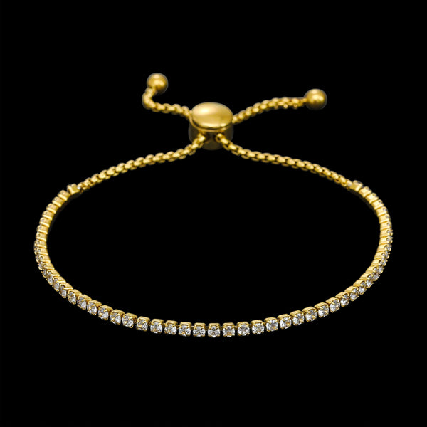 Adjustable Tennis Bracelet - Gold RG386 - rgmntco